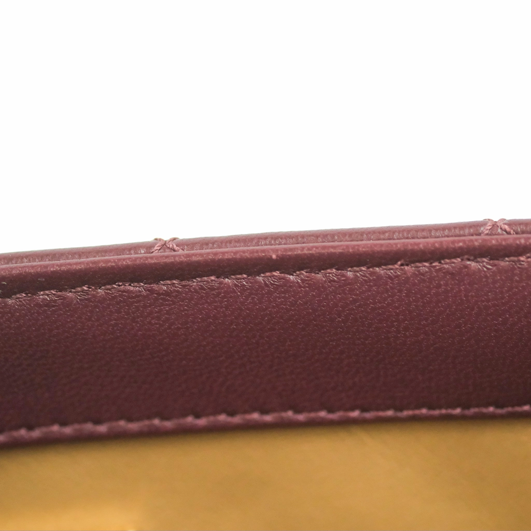 Chanel Mini Rectangular Pearl Crush Burgundy Lambskin Aged Gold Hardware