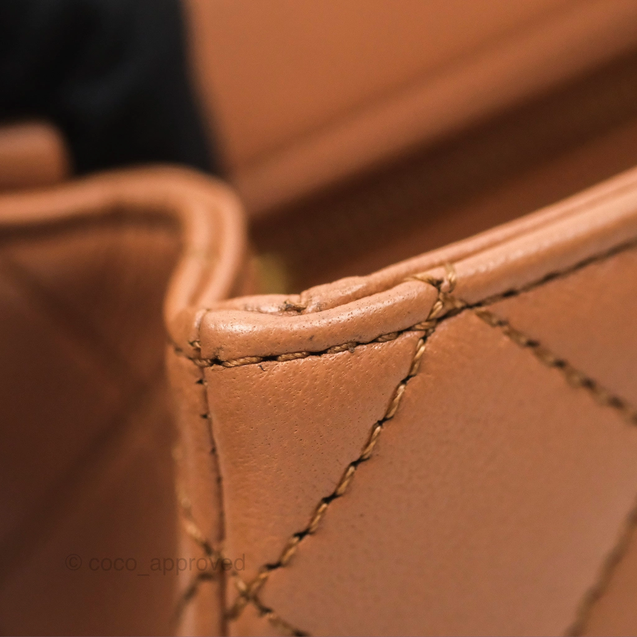 Chanel Mini Rectangular Pearl Crush Caramel Dark Beige Lambskin Aged Gold Hardware