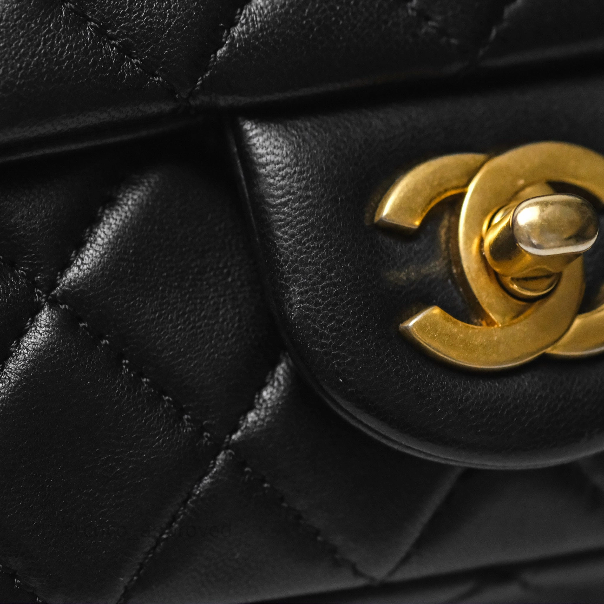 Chanel Mini Rectangular Pearl Crush Quilted Black Lambskin Aged Gold Hardware