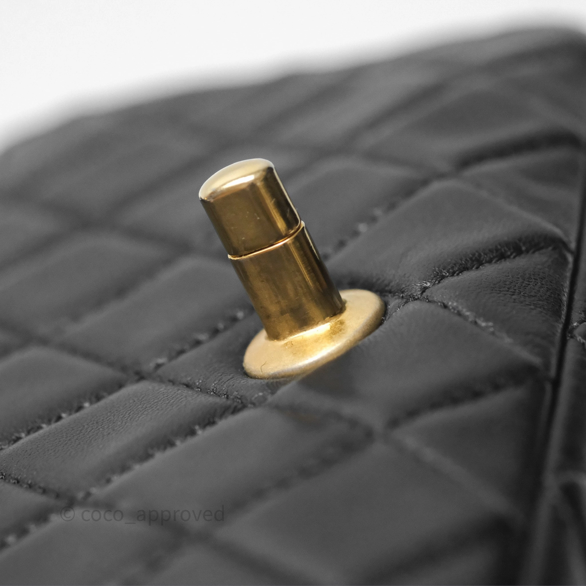 Chanel Mini Rectangular Pearl Crush Quilted Black Lambskin Aged Gold Hardware