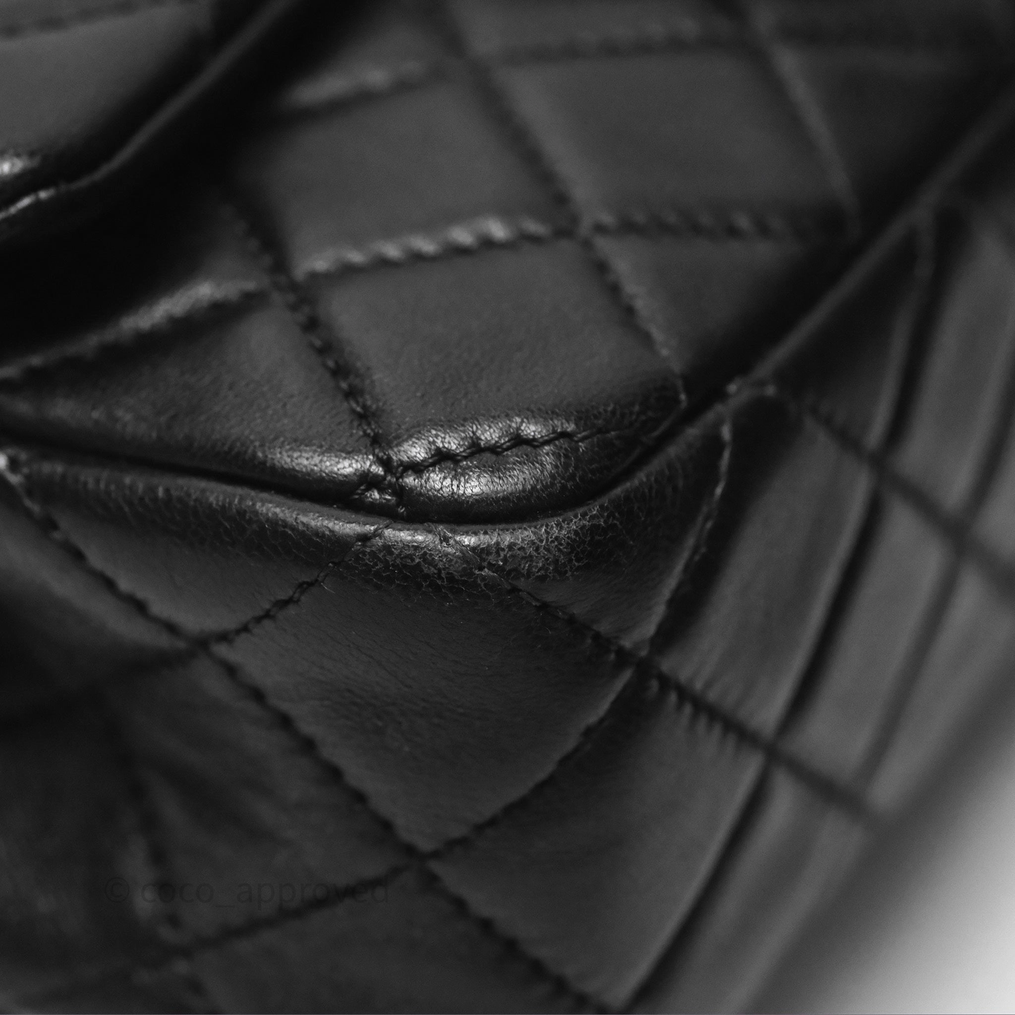 Chanel Mini Rectangular Pearl Crush Quilted Black Lambskin Aged Gold Hardware