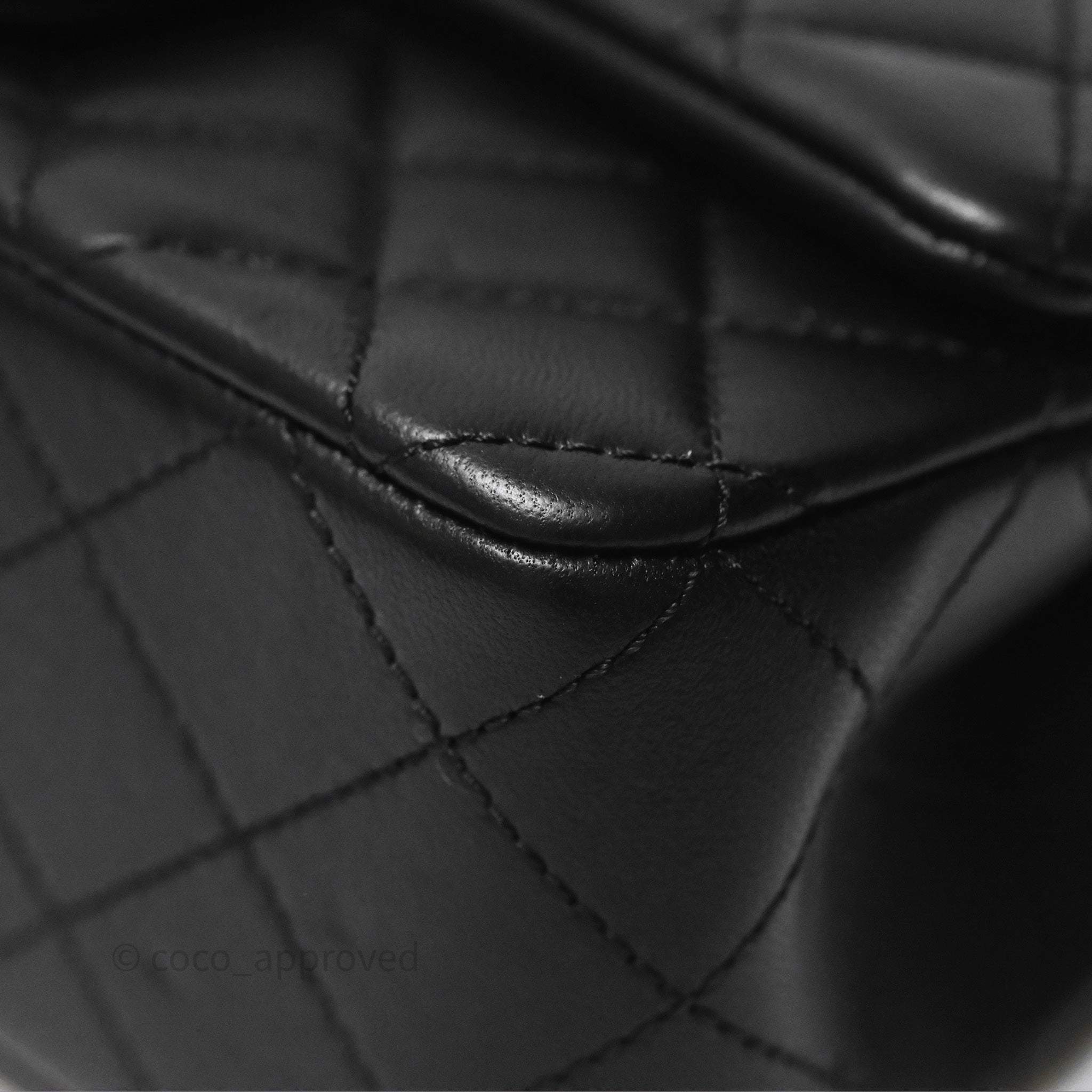 Chanel Mini Rectangular Pearl Crush Quilted Black Lambskin Aged Gold Hardware