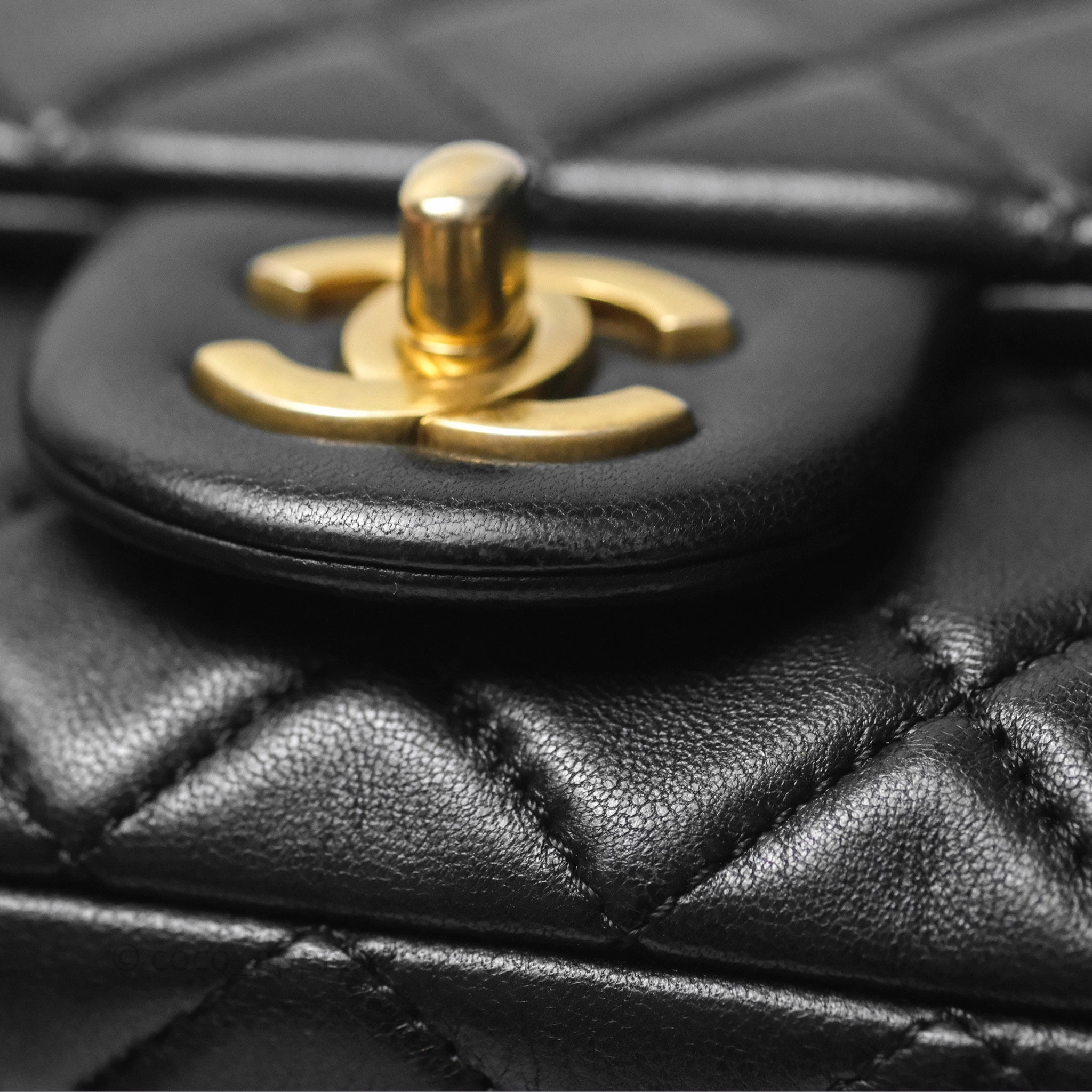 Chanel Mini Rectangular Pearl Crush Quilted Black Lambskin Aged Gold Hardware