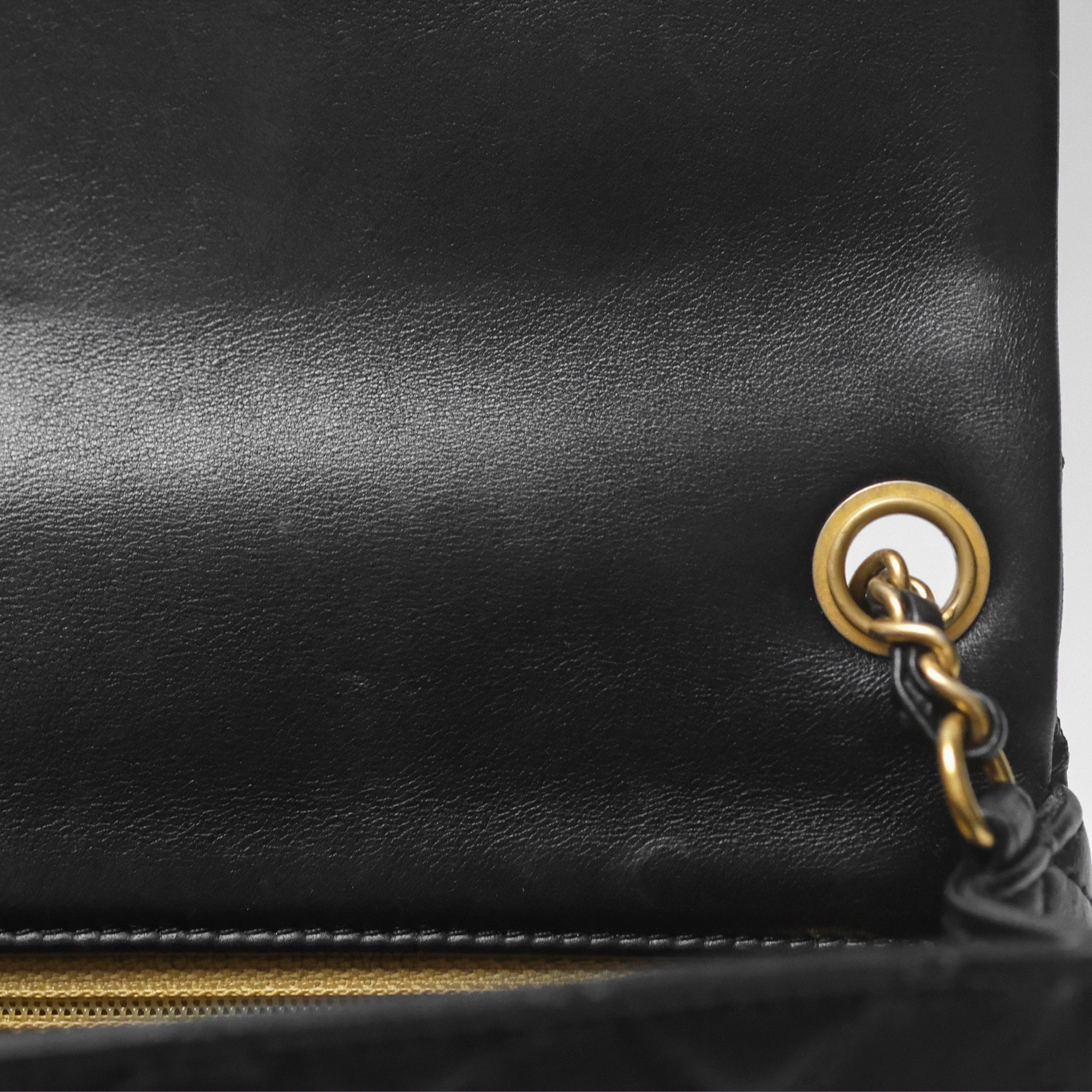 Chanel Mini Rectangular Pearl Crush Quilted Black Lambskin Aged Gold Hardware