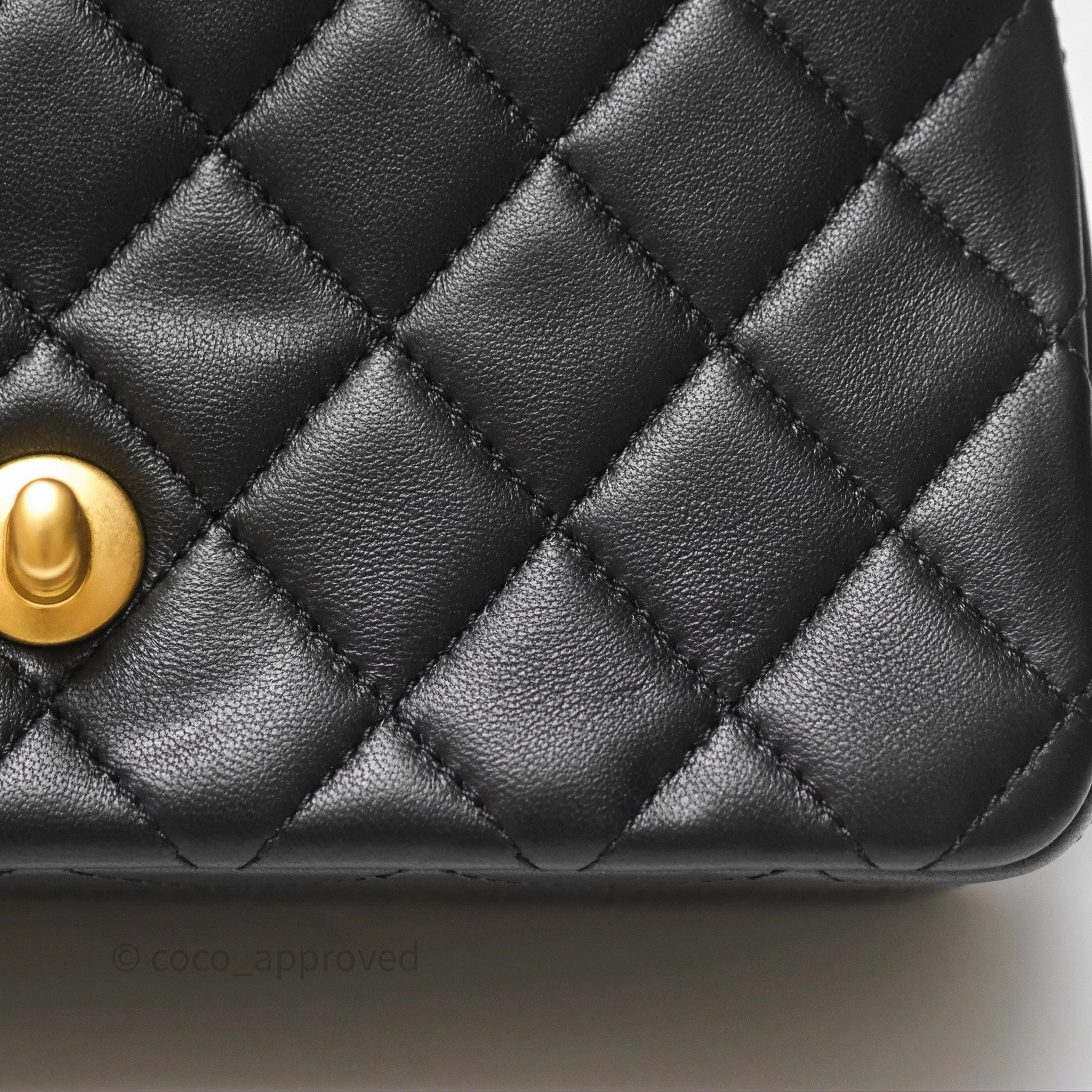 Chanel Mini Rectangular Pearl Crush Quilted Black Lambskin Aged Gold Hardware