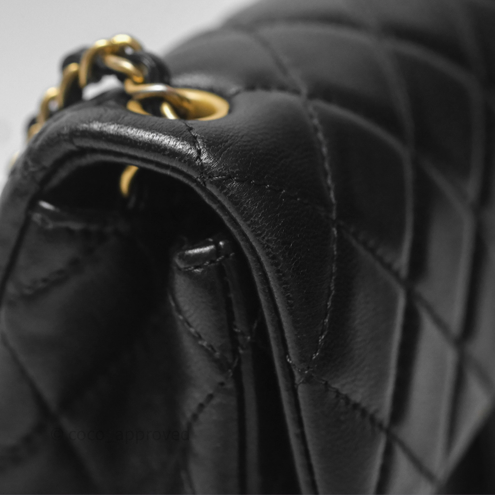 Chanel Mini Rectangular Pearl Crush Quilted Black Lambskin Aged Gold Hardware