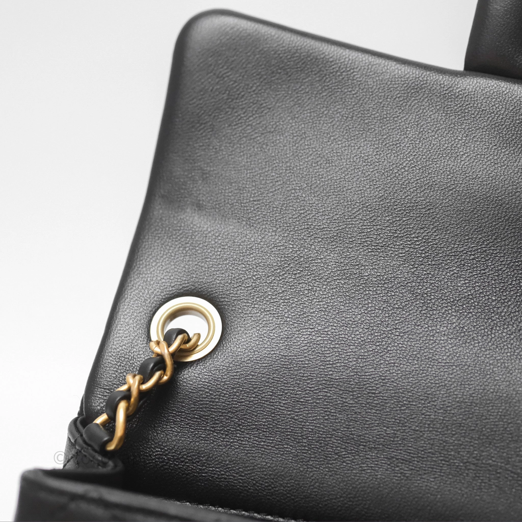 Chanel Mini Rectangular Pearl Crush Quilted Black Lambskin Aged Gold Hardware