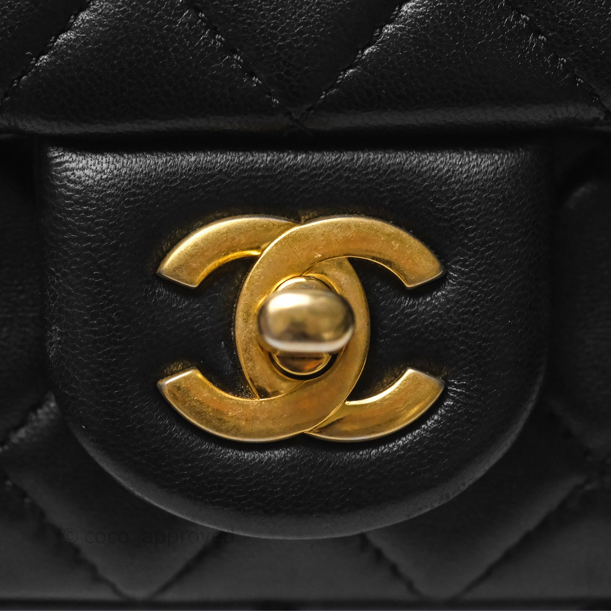 Chanel Mini Rectangular Pearl Crush Quilted Black Lambskin Aged Gold Hardware