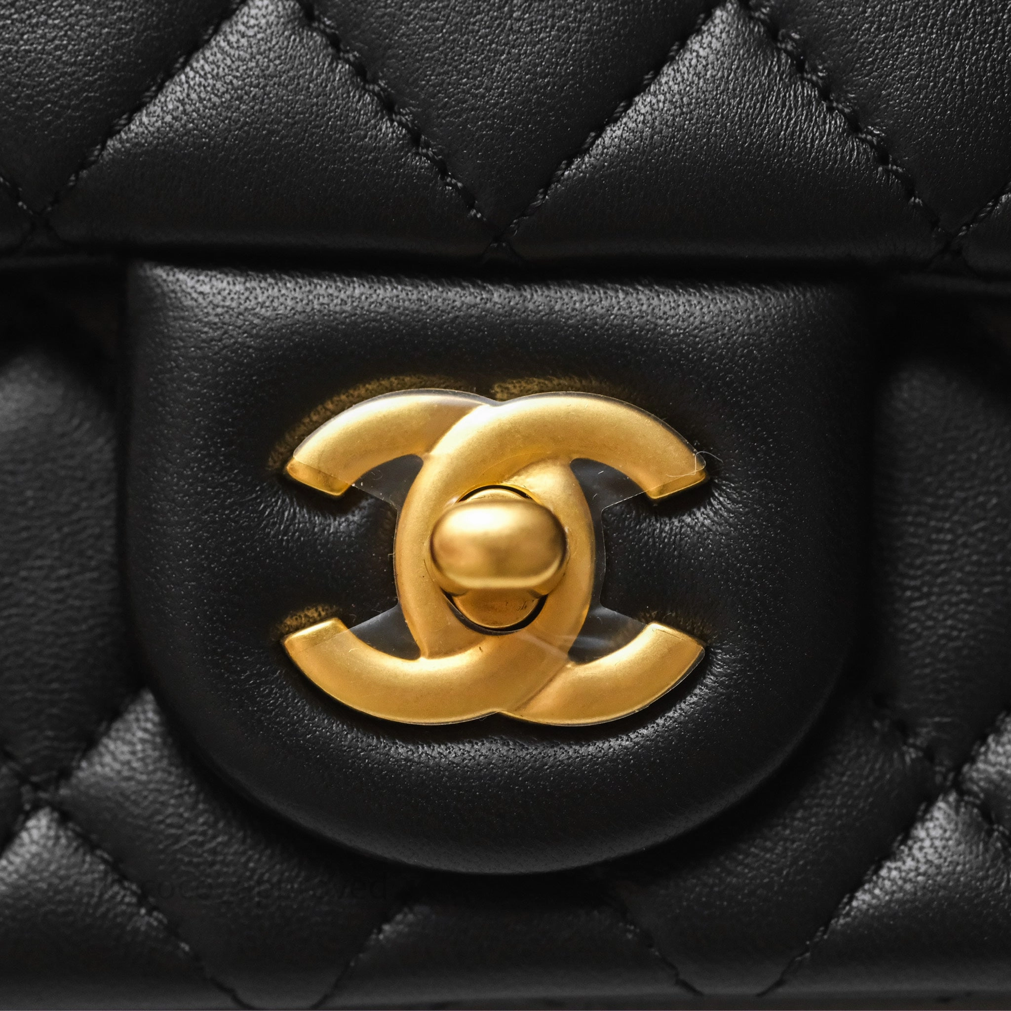 Chanel Mini Rectangular Pearl Crush Quilted Black Lambskin Aged Gold Hardware