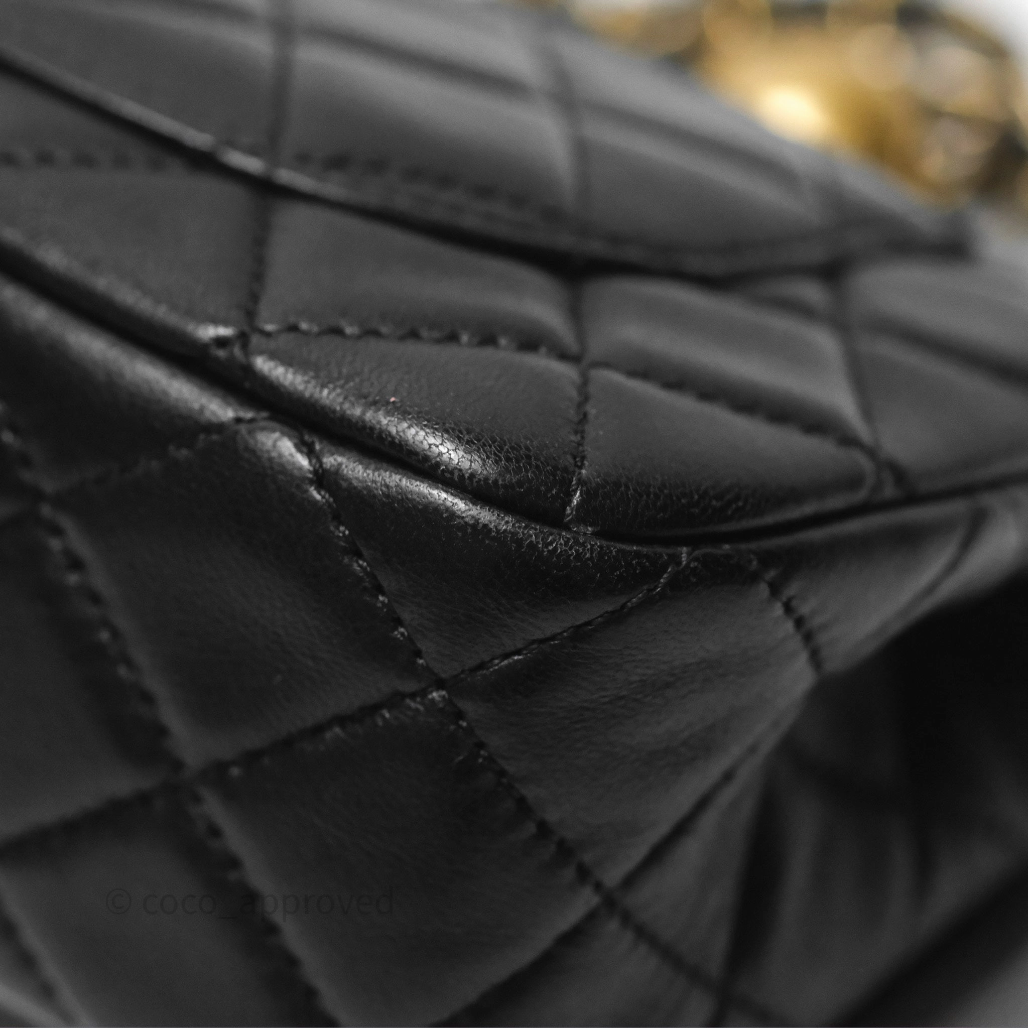 Chanel Mini Rectangular Pearl Crush Quilted Black Lambskin Aged Gold Hardware