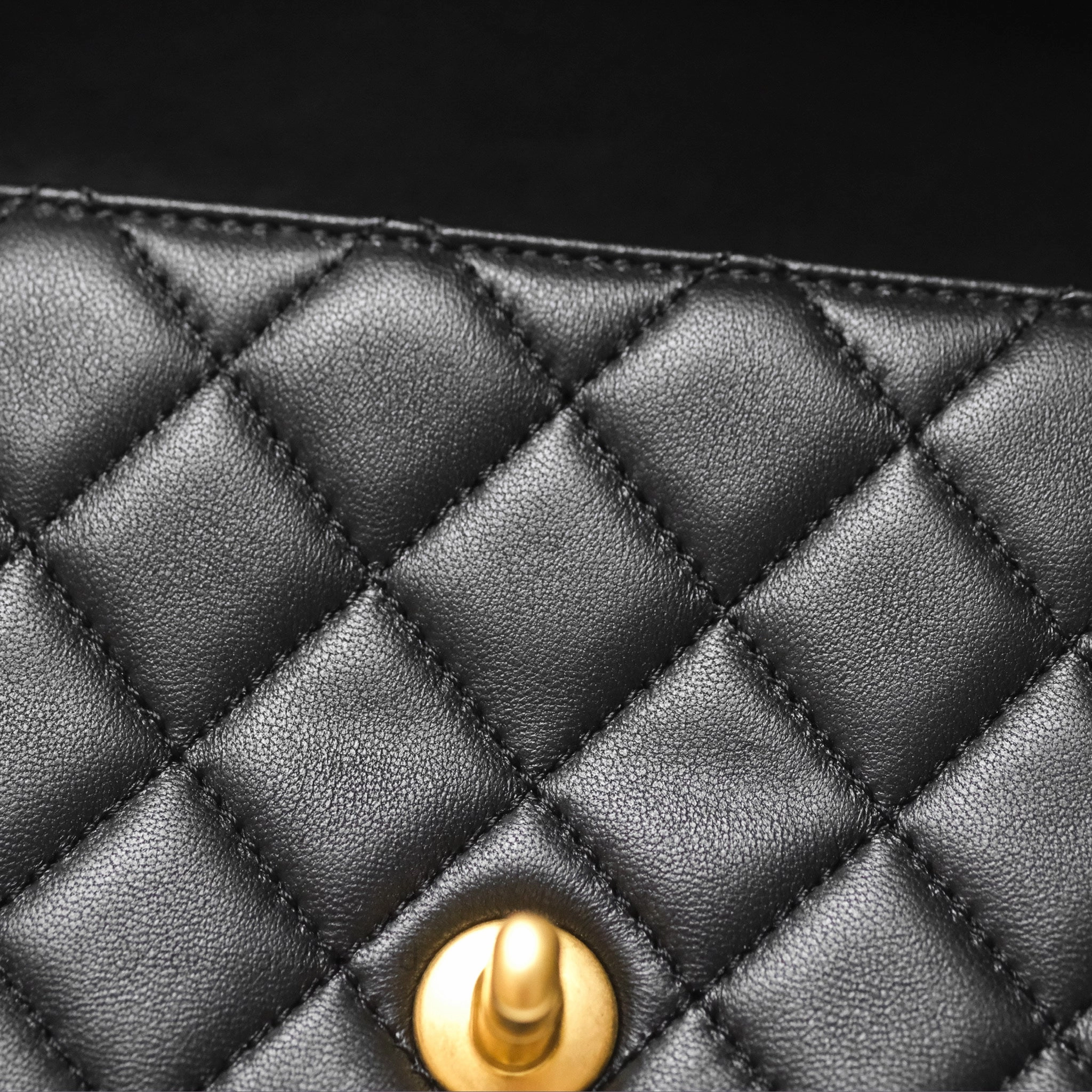 Chanel Mini Rectangular Pearl Crush Quilted Black Lambskin Aged Gold Hardware