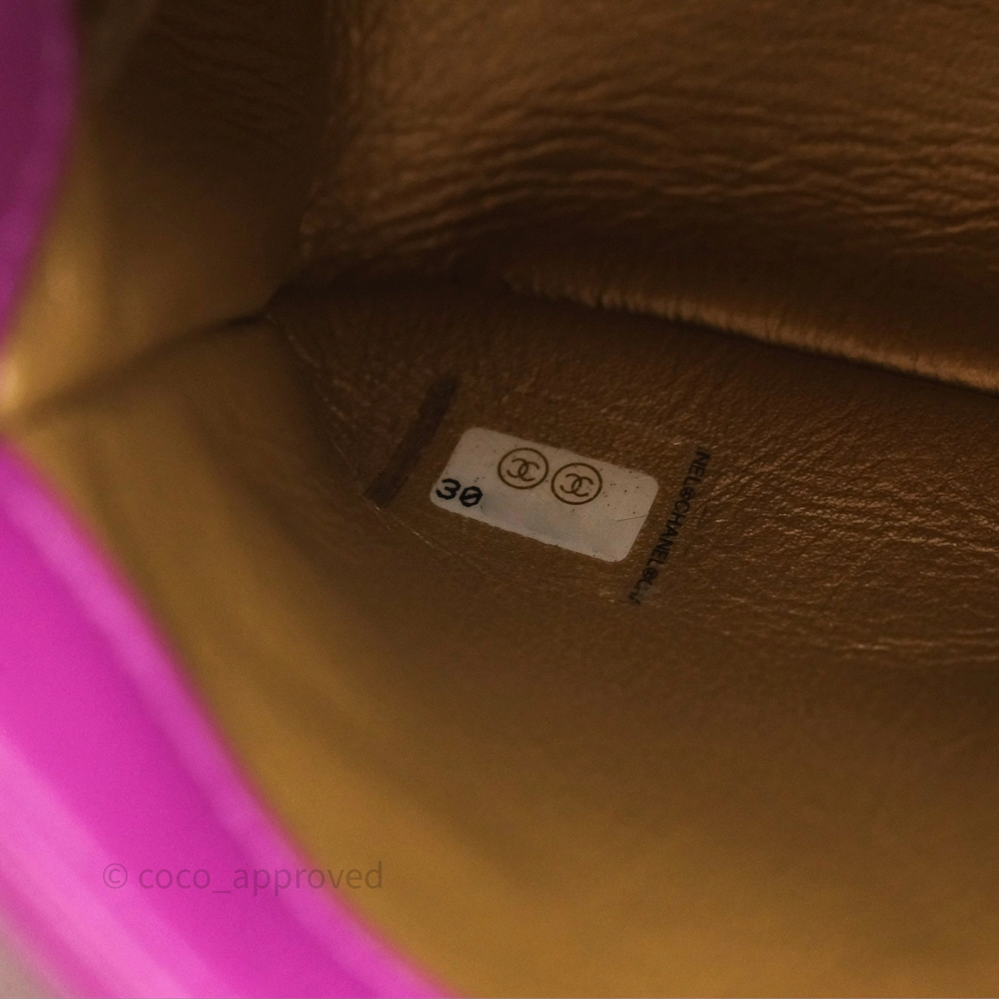 Chanel Mini Rectangular Pearl Crush Quilted Purple Lambskin Aged Gold Hardware