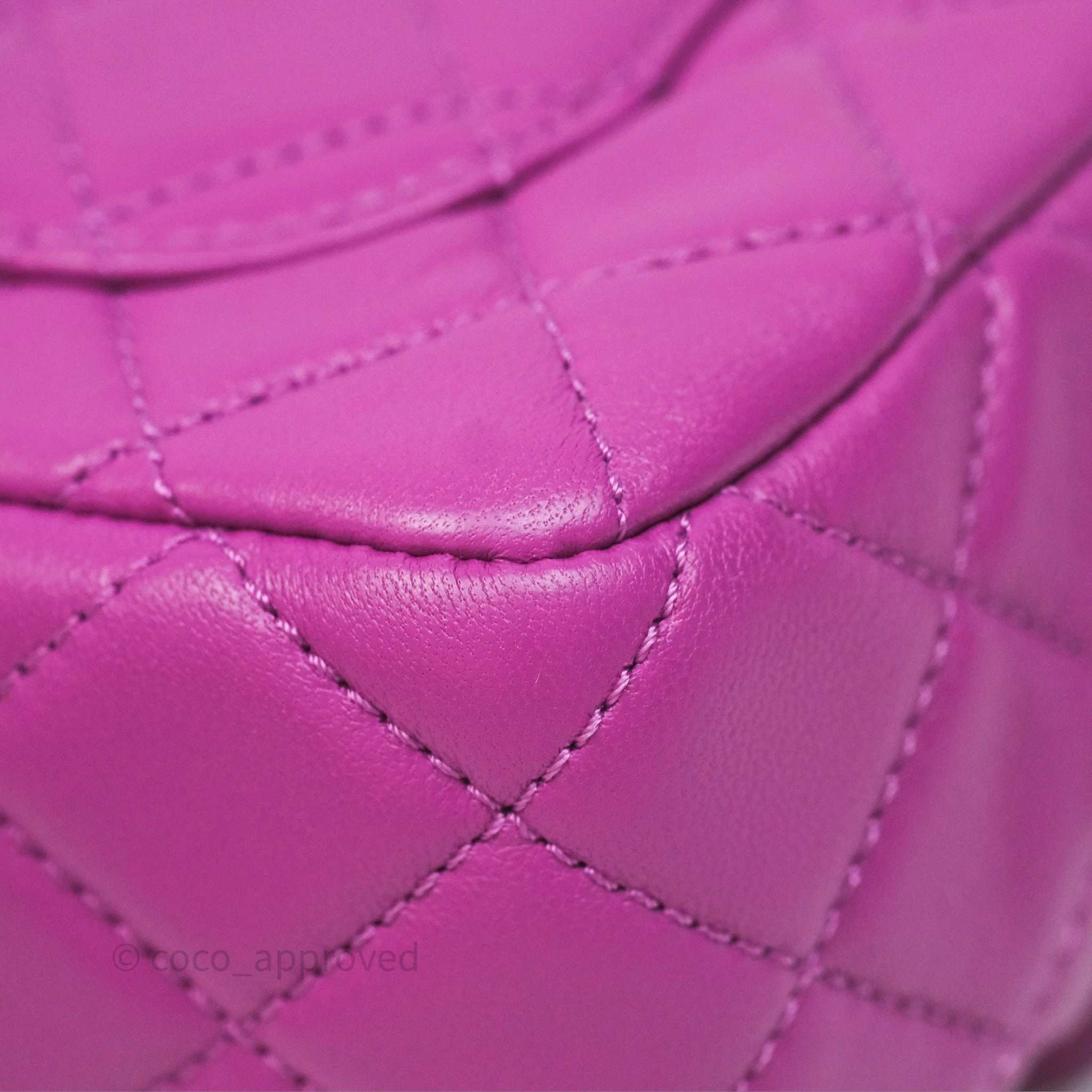 Chanel Mini Rectangular Pearl Crush Quilted Purple Lambskin Aged Gold Hardware
