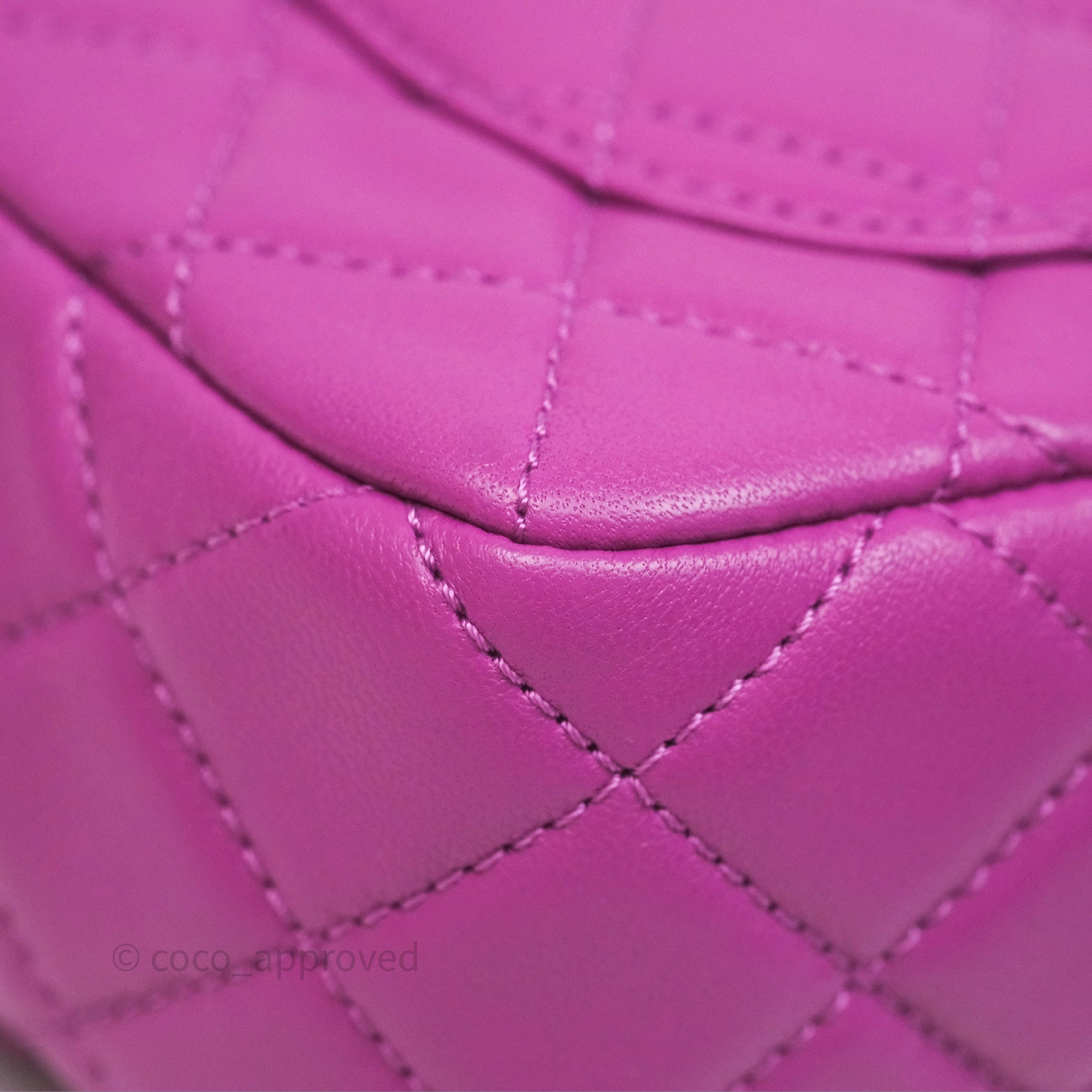Chanel Mini Rectangular Pearl Crush Quilted Purple Lambskin Aged Gold Hardware