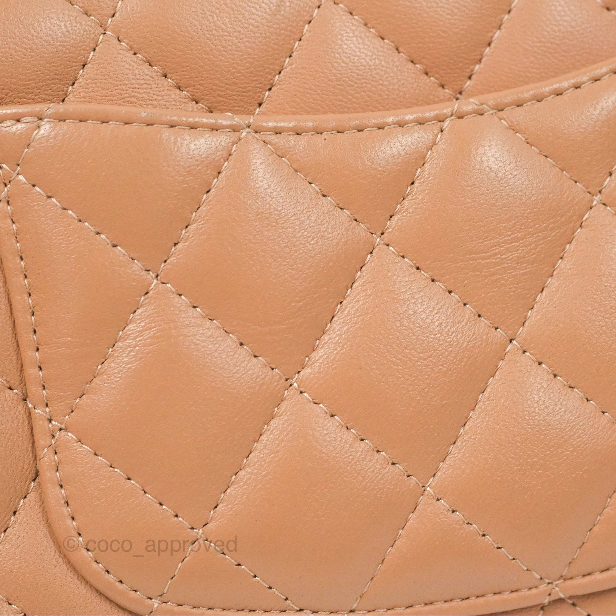 Chanel Mini Rectangular Quilted Beige Lambskin Silver Hardware