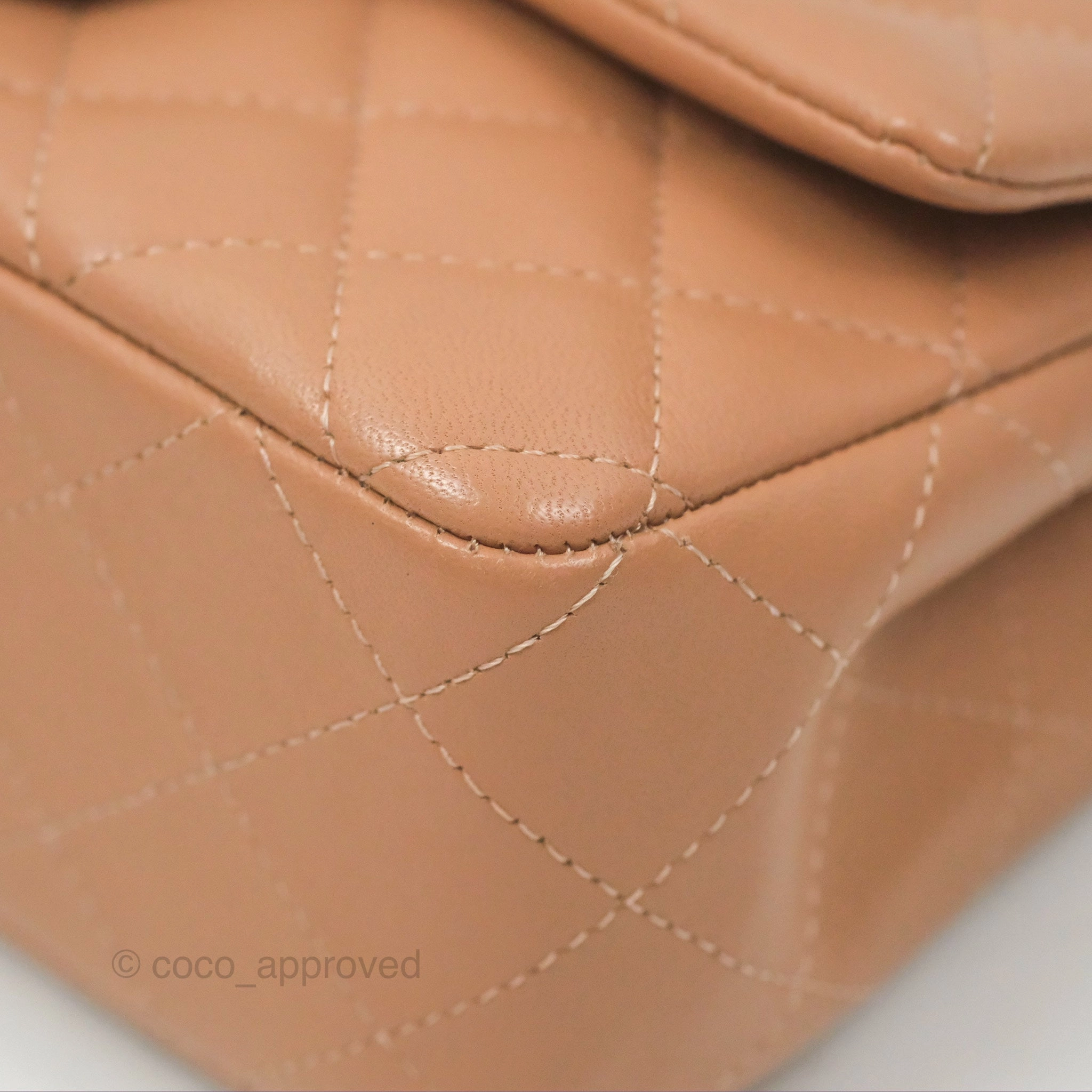 Chanel Mini Rectangular Quilted Beige Lambskin Silver Hardware