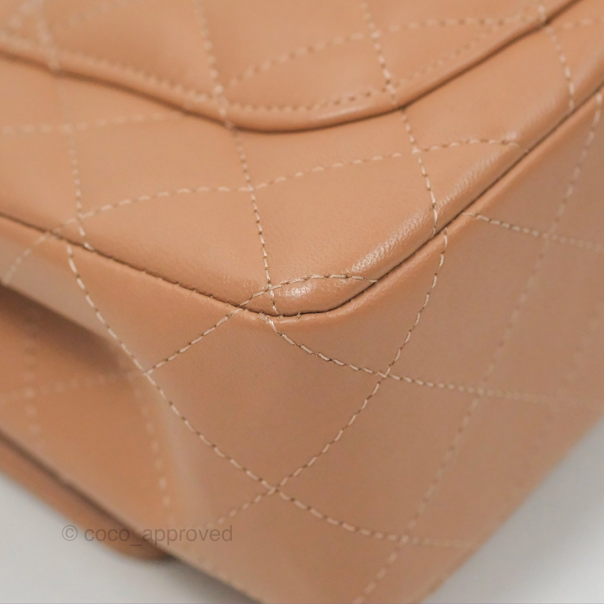 Chanel Mini Rectangular Quilted Beige Lambskin Silver Hardware