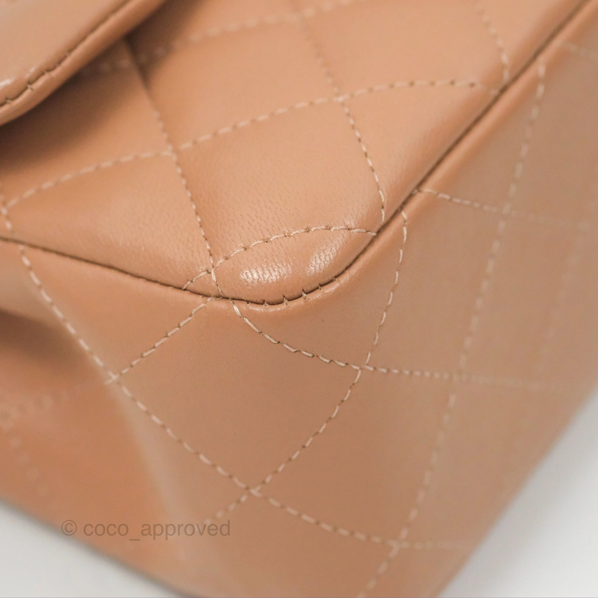 Chanel Mini Rectangular Quilted Beige Lambskin Silver Hardware