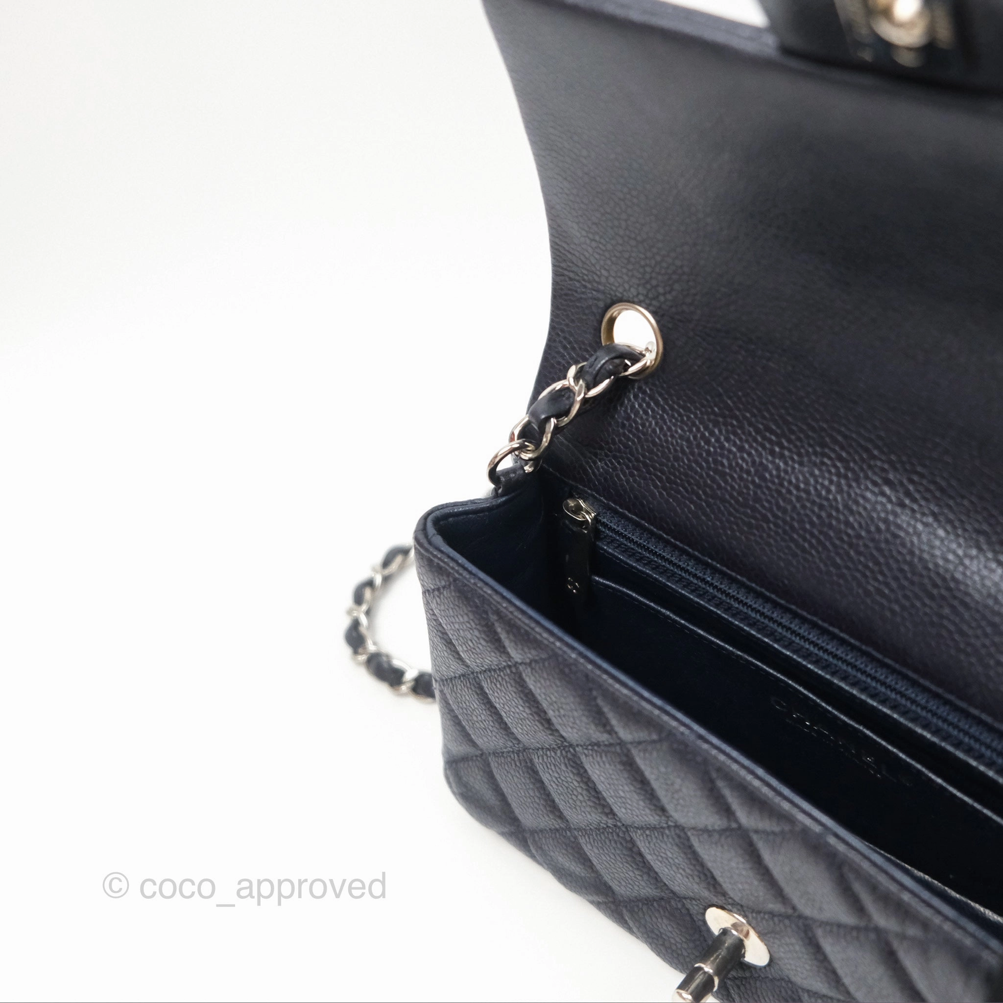 Chanel Mini Rectangular Quilted Dark Navy Caviar Silver Hardware