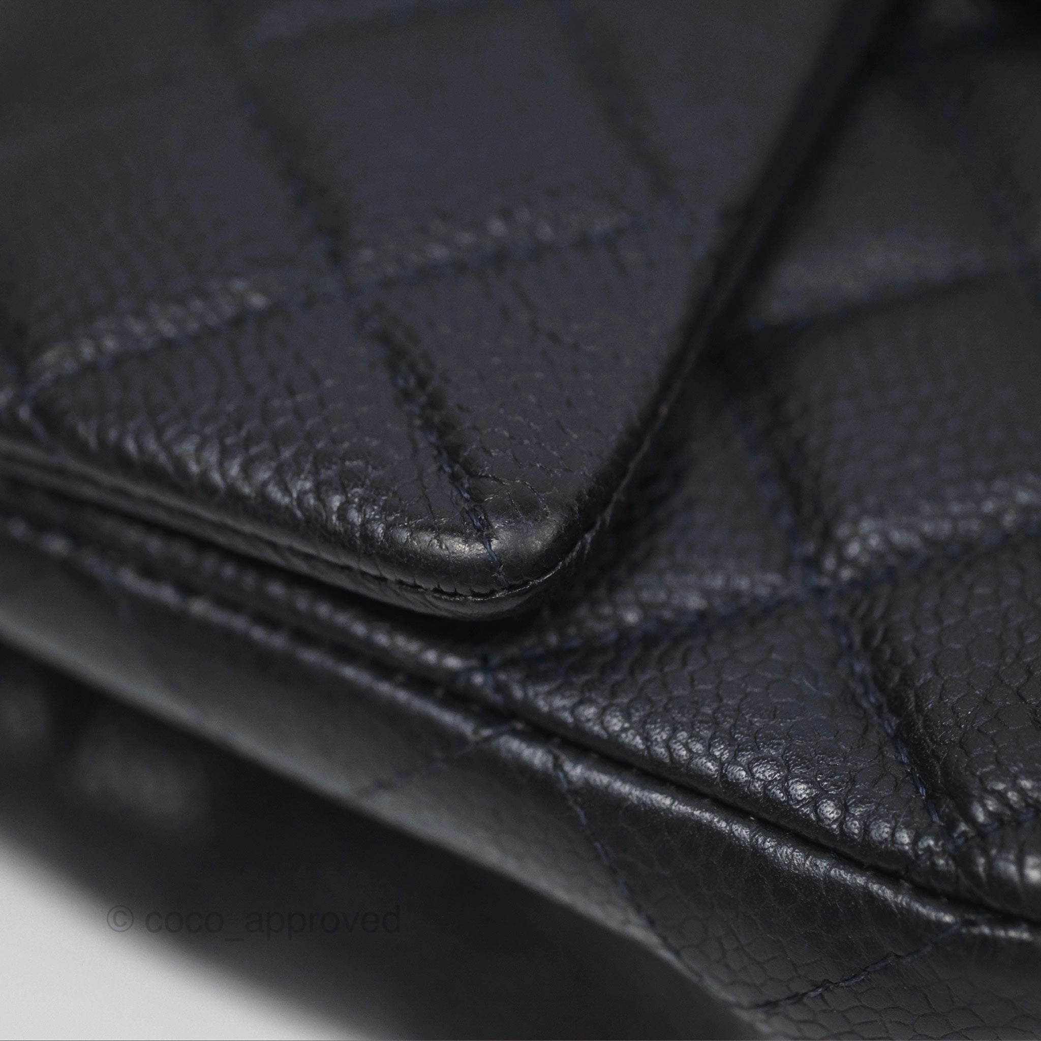 Chanel Mini Rectangular Quilted Dark Navy Caviar Silver Hardware