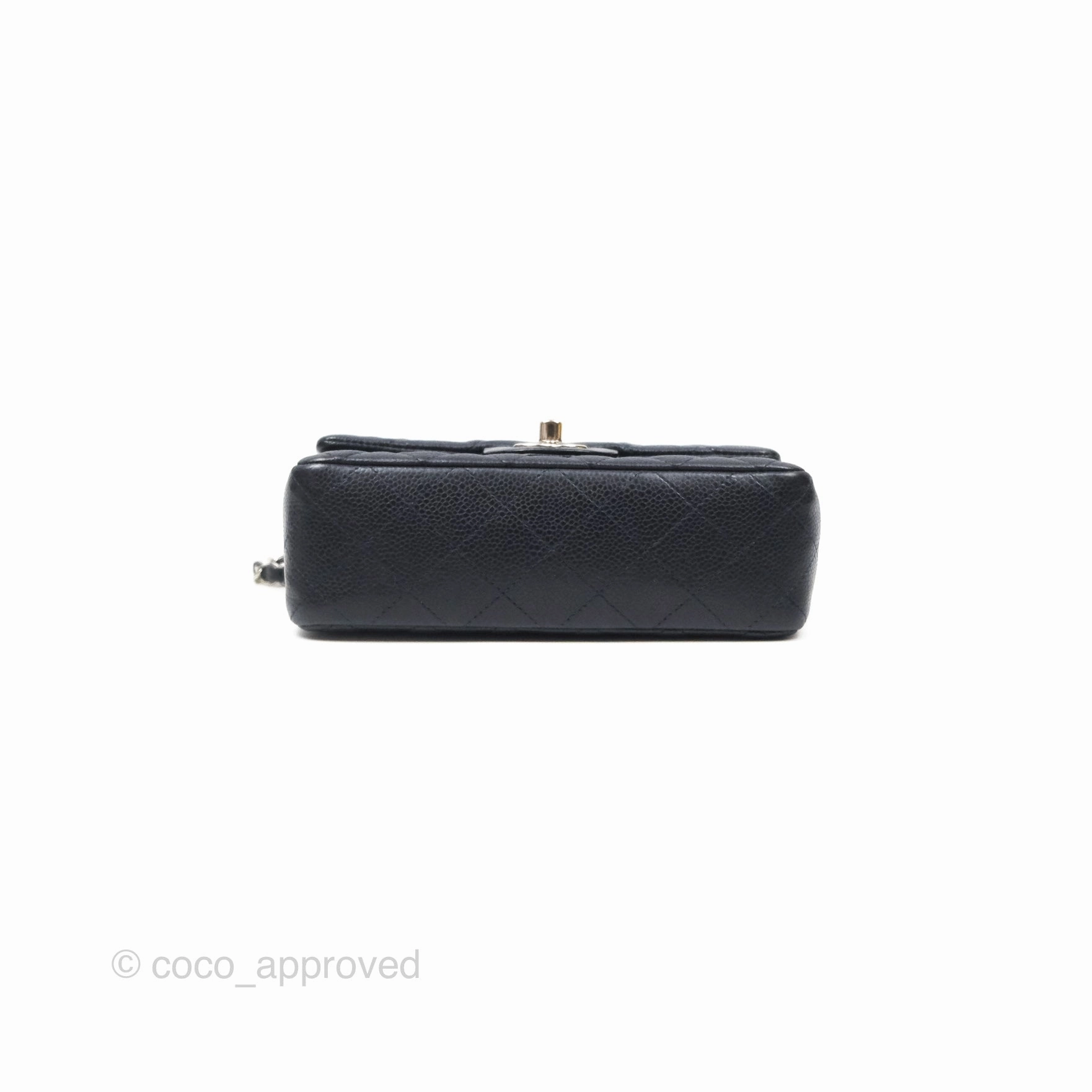 Chanel Mini Rectangular Quilted Dark Navy Caviar Silver Hardware