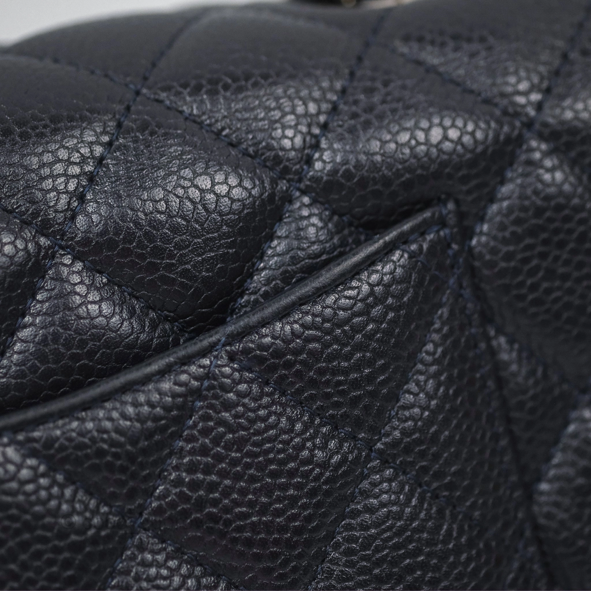 Chanel Mini Rectangular Quilted Dark Navy Caviar Silver Hardware