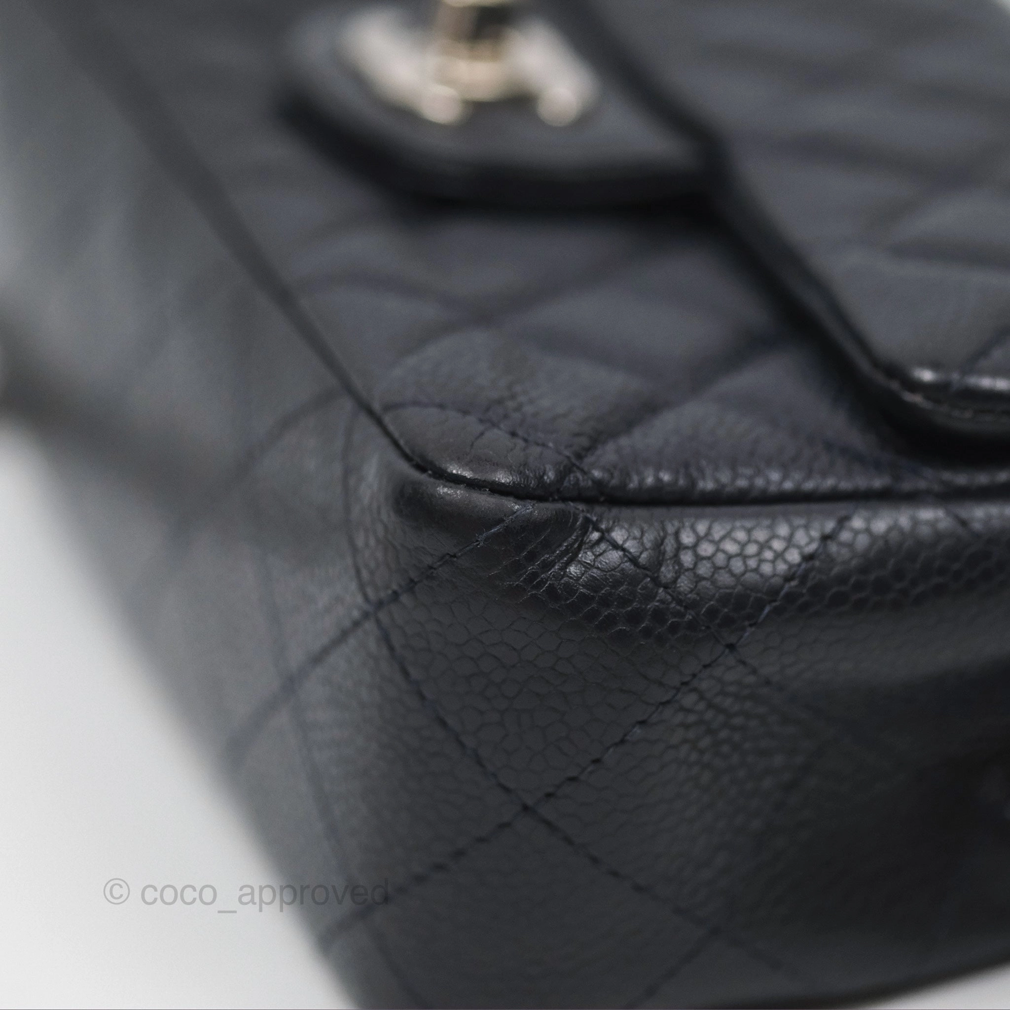 Chanel Mini Rectangular Quilted Dark Navy Caviar Silver Hardware