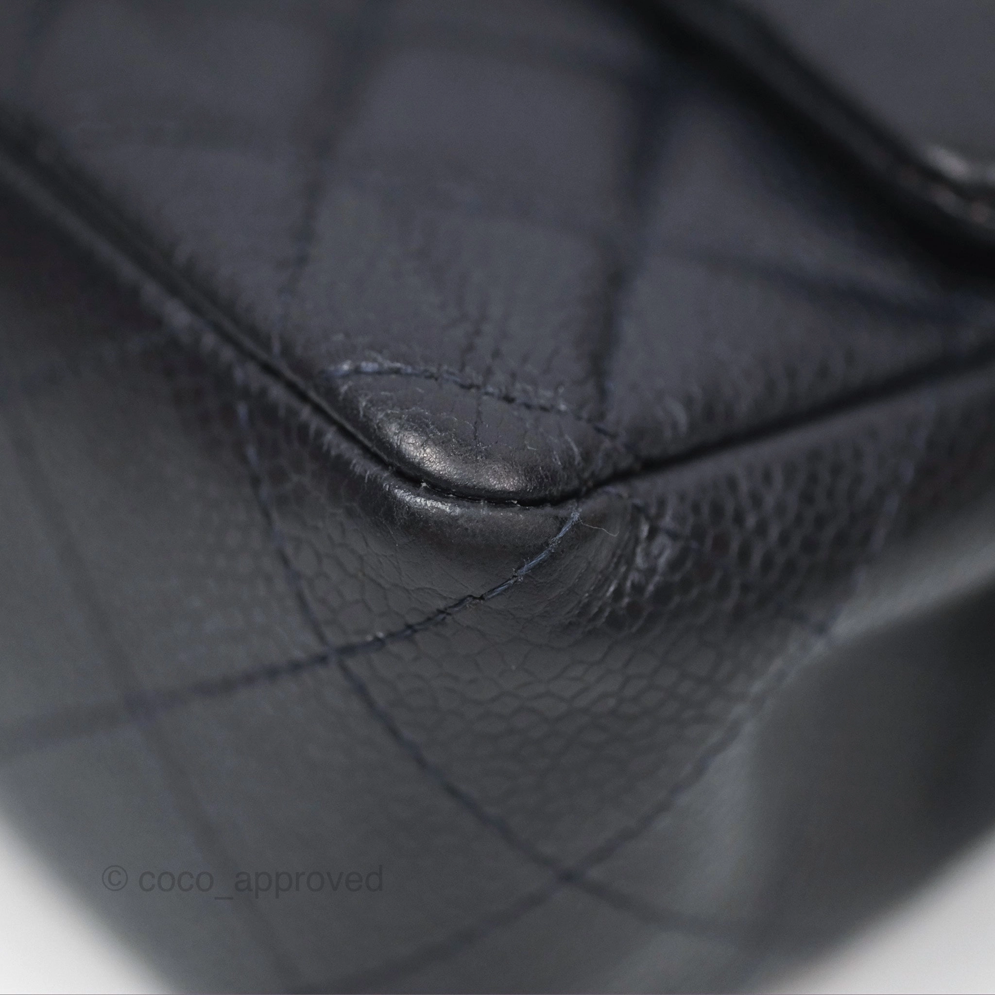 Chanel Mini Rectangular Quilted Dark Navy Caviar Silver Hardware