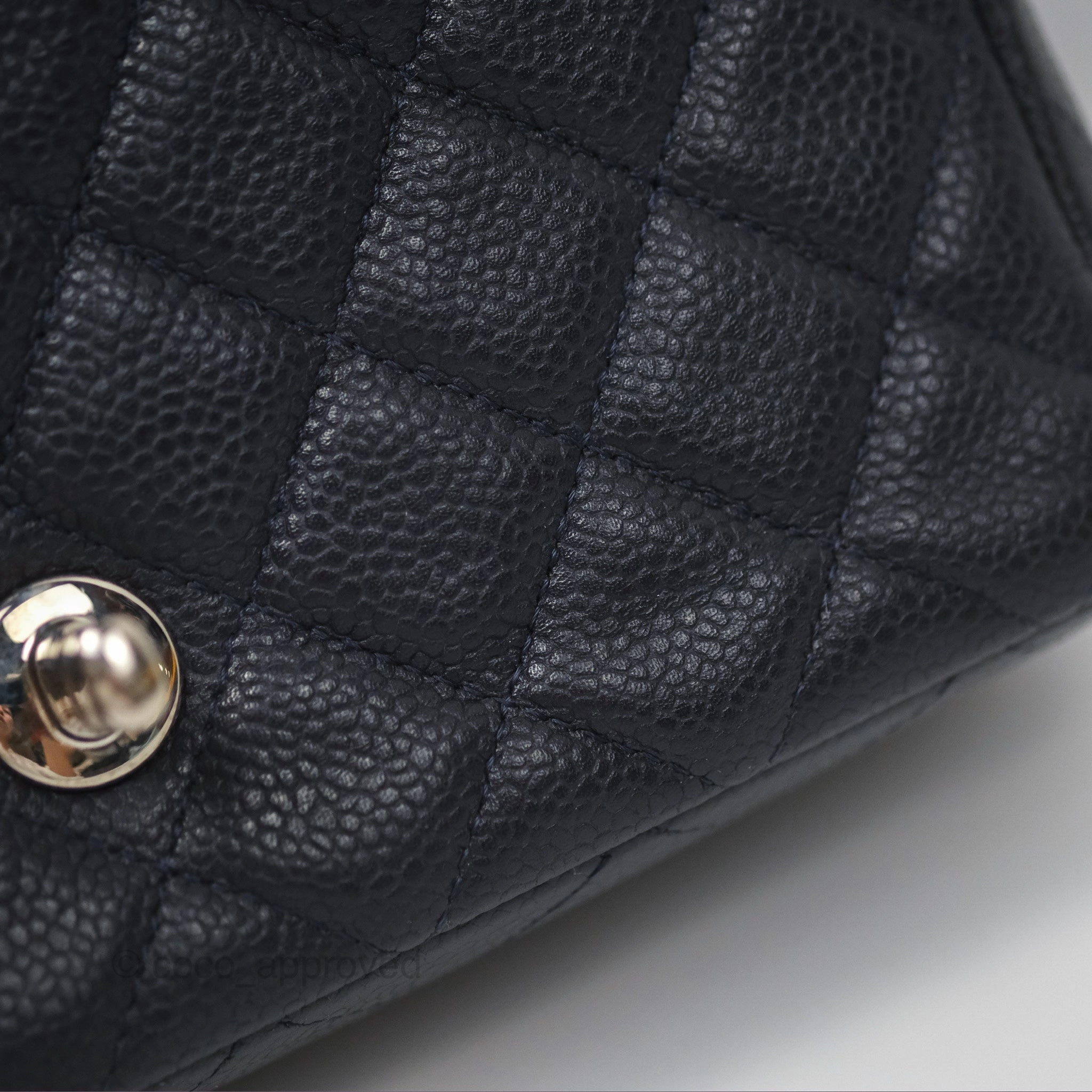 Chanel Mini Rectangular Quilted Dark Navy Caviar Silver Hardware