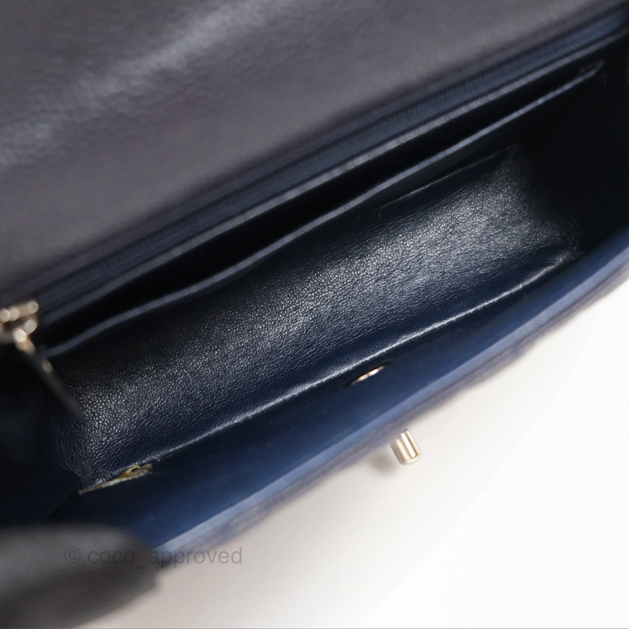Chanel Mini Rectangular Quilted Dark Navy Caviar Silver Hardware