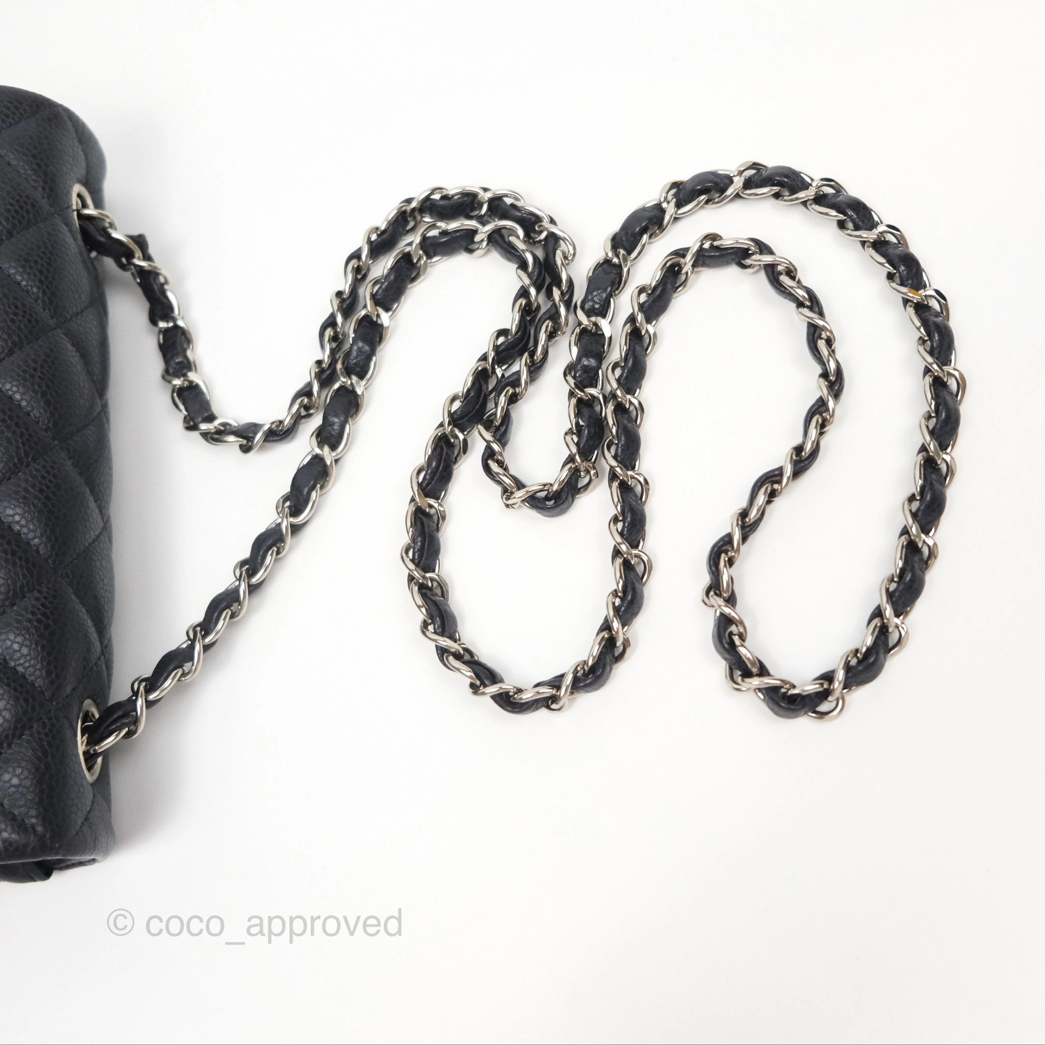 Chanel Mini Rectangular Quilted Dark Navy Caviar Silver Hardware