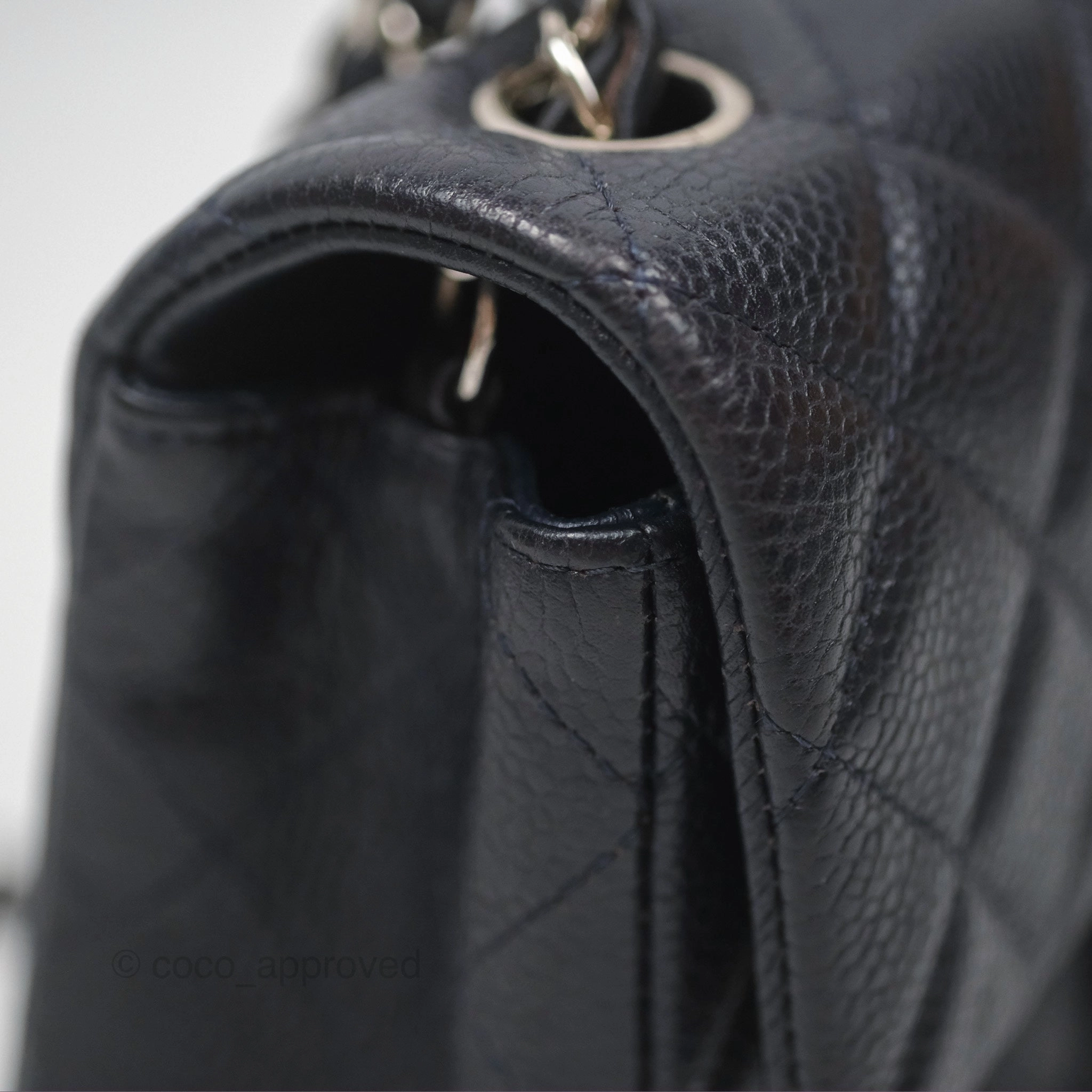 Chanel Mini Rectangular Quilted Dark Navy Caviar Silver Hardware