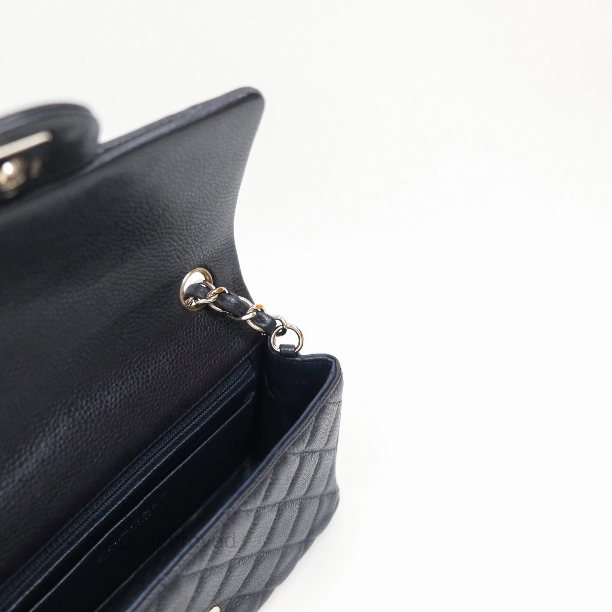 Chanel Mini Rectangular Quilted Dark Navy Caviar Silver Hardware