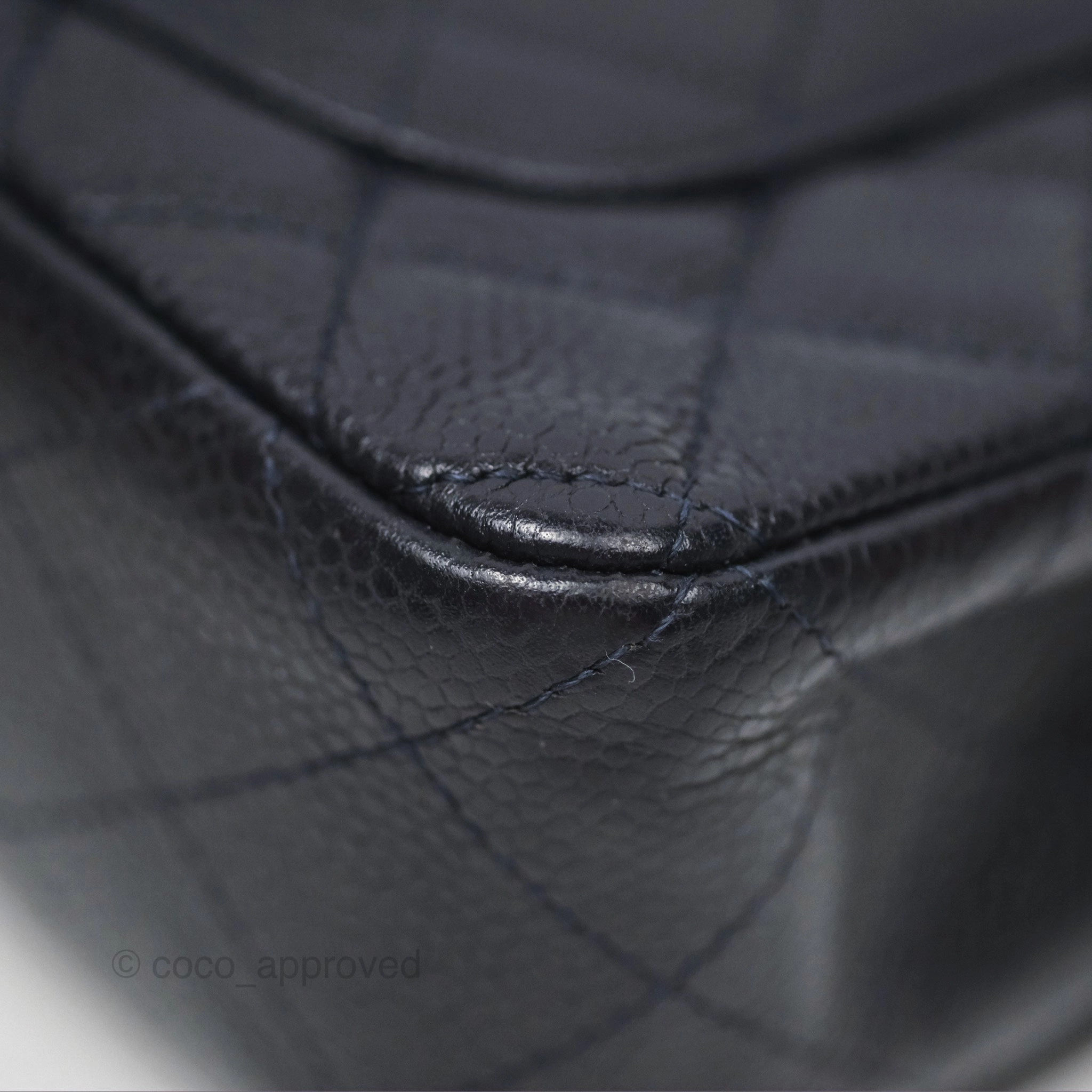 Chanel Mini Rectangular Quilted Dark Navy Caviar Silver Hardware