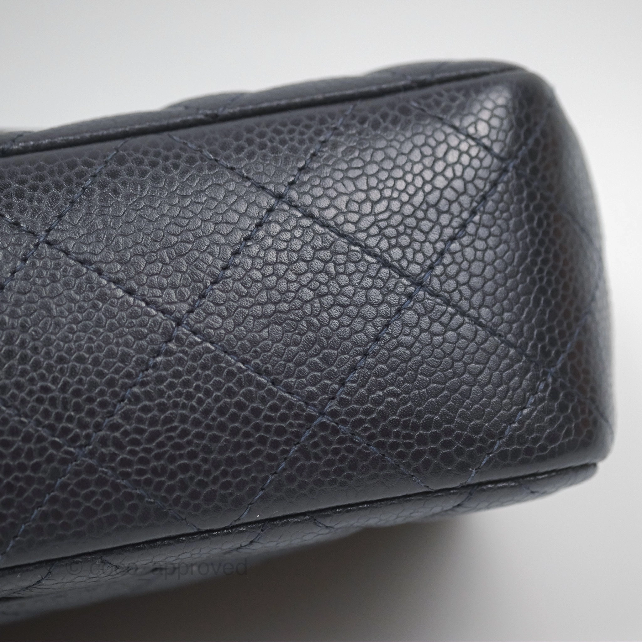 Chanel Mini Rectangular Quilted Dark Navy Caviar Silver Hardware