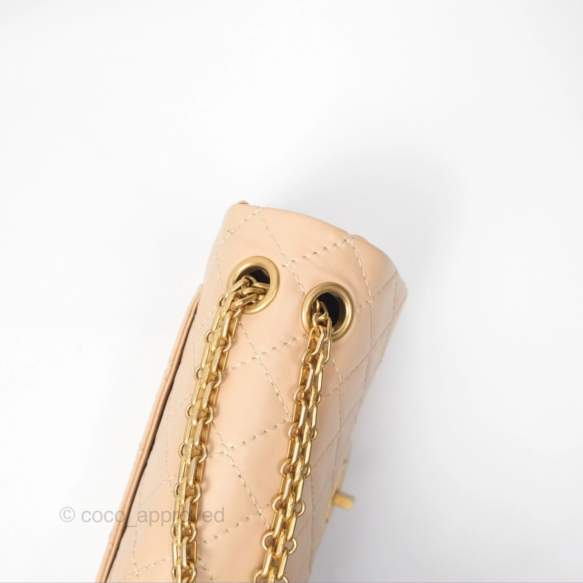 Chanel Mini Reissue 224 Beige Aged Calfskin Aged Gold Hardware