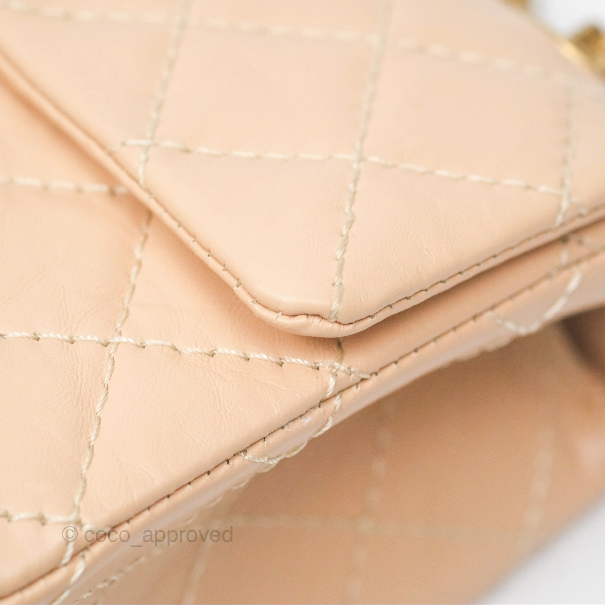 Chanel Mini Reissue 224 Beige Aged Calfskin Aged Gold Hardware