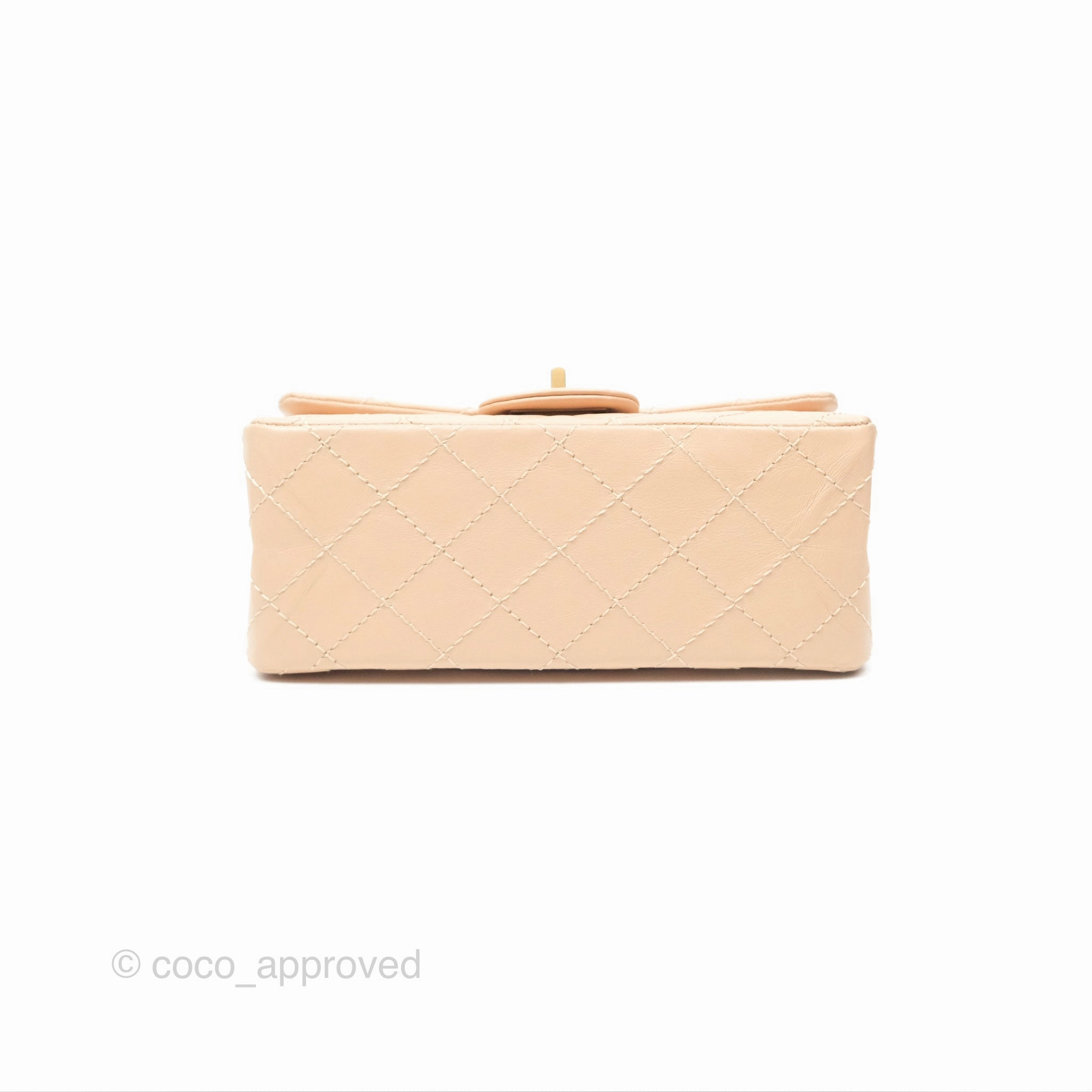 Chanel Mini Reissue 224 Beige Aged Calfskin Aged Gold Hardware