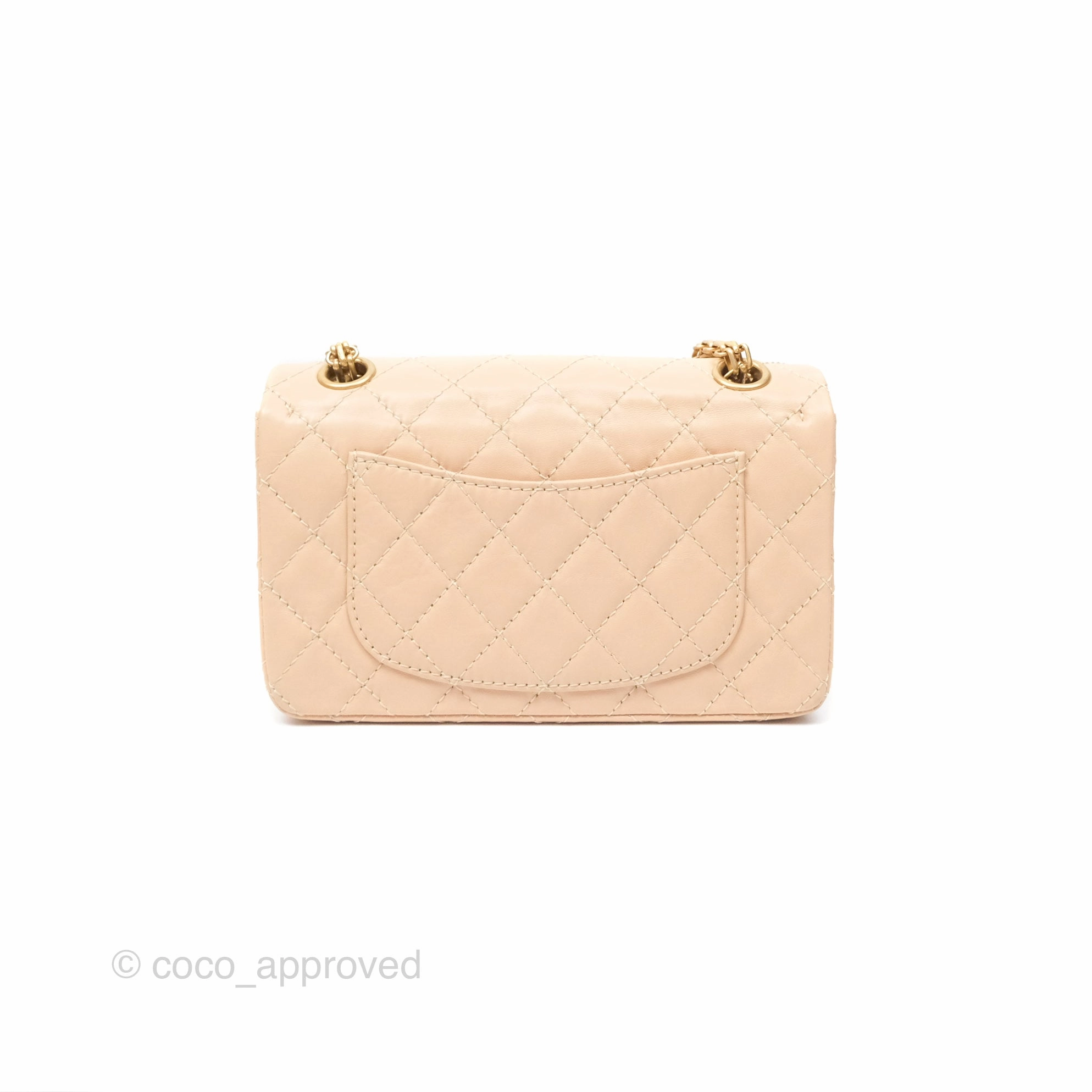 Chanel Mini Reissue 224 Beige Aged Calfskin Aged Gold Hardware