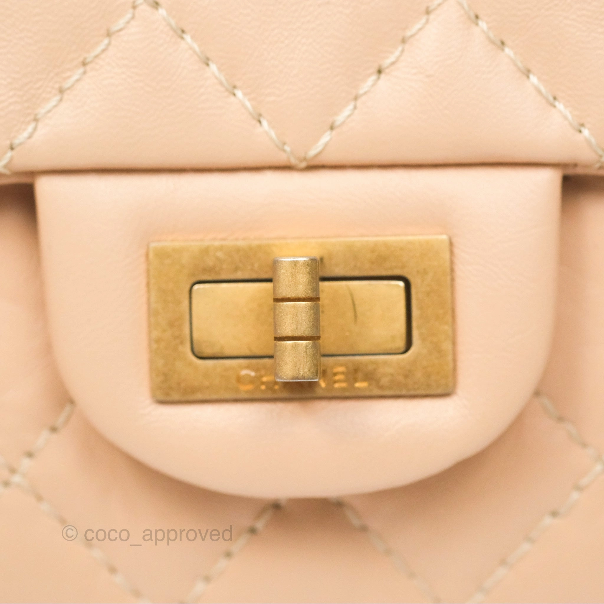 Chanel Mini Reissue 224 Beige Aged Calfskin Aged Gold Hardware