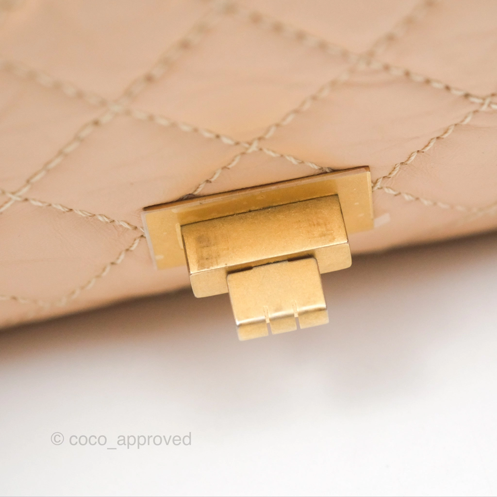 Chanel Mini Reissue 224 Beige Aged Calfskin Aged Gold Hardware