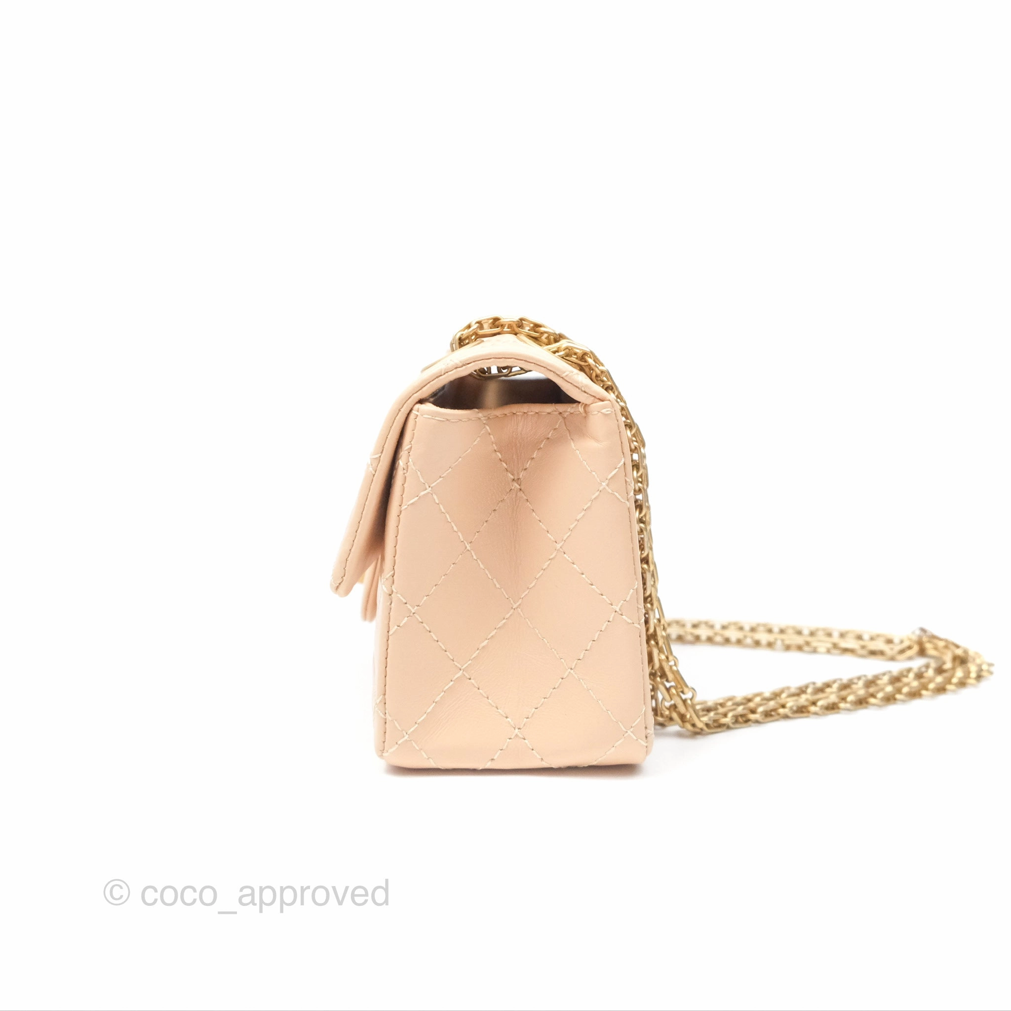 Chanel Mini Reissue 224 Beige Aged Calfskin Aged Gold Hardware