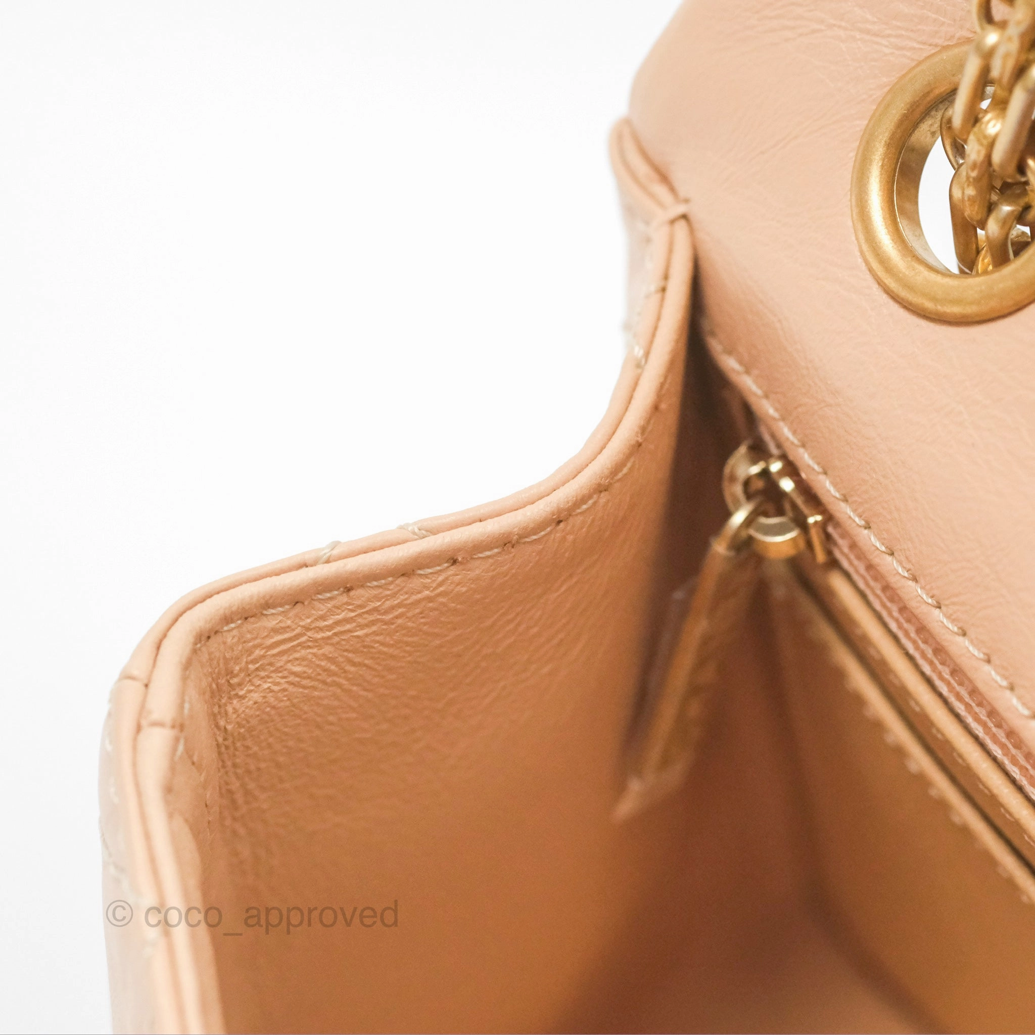 Chanel Mini Reissue 224 Beige Aged Calfskin Aged Gold Hardware