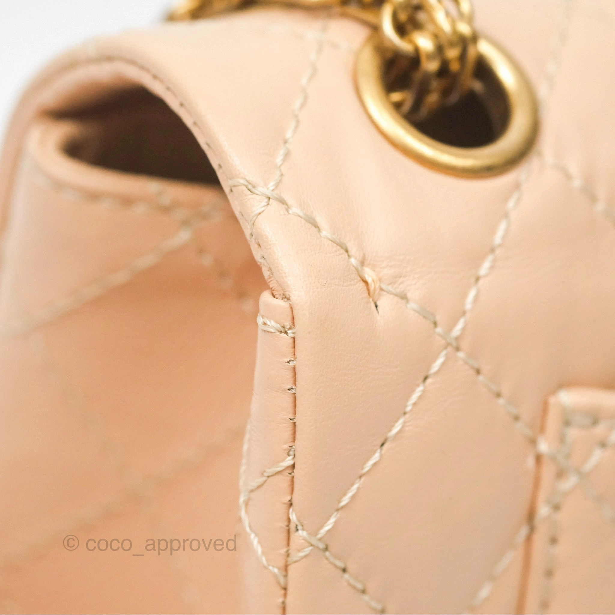 Chanel Mini Reissue 224 Beige Aged Calfskin Aged Gold Hardware