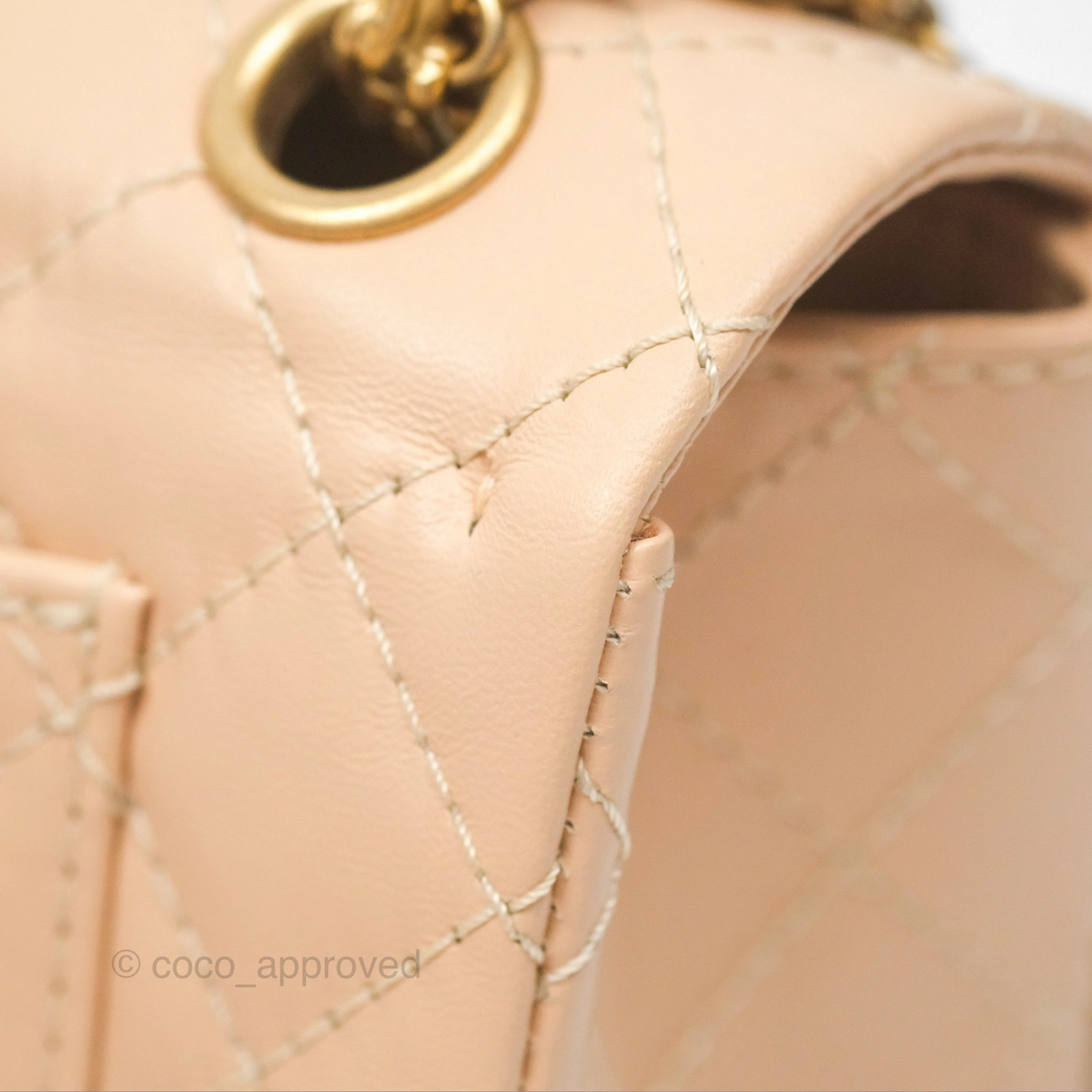 Chanel Mini Reissue 224 Beige Aged Calfskin Aged Gold Hardware