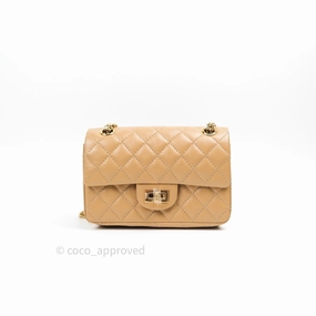 Chanel Mini Reissue 224 Beige Aged Calfskin Gold Hardware