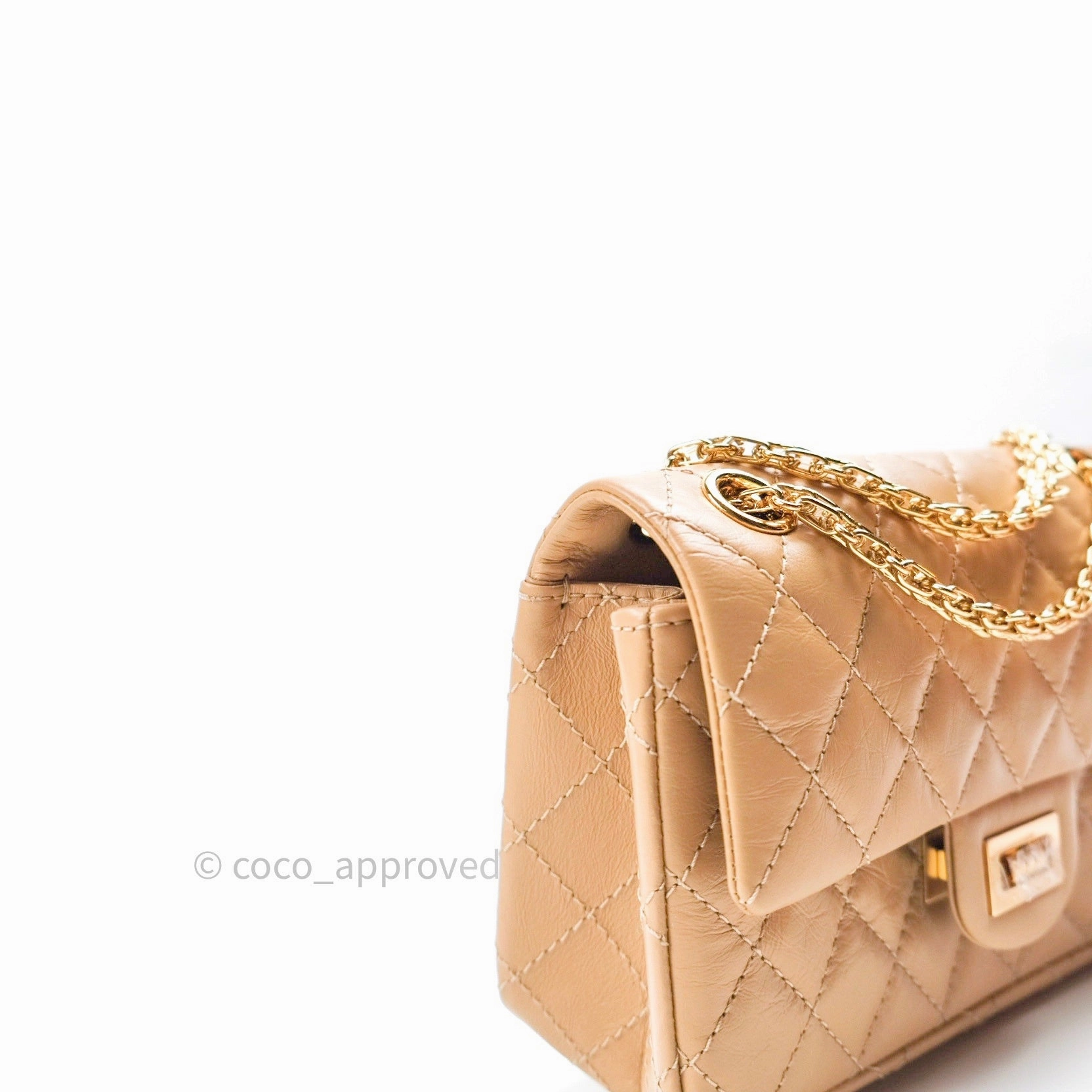 Chanel Mini Reissue 224 Beige Aged Calfskin Gold Hardware