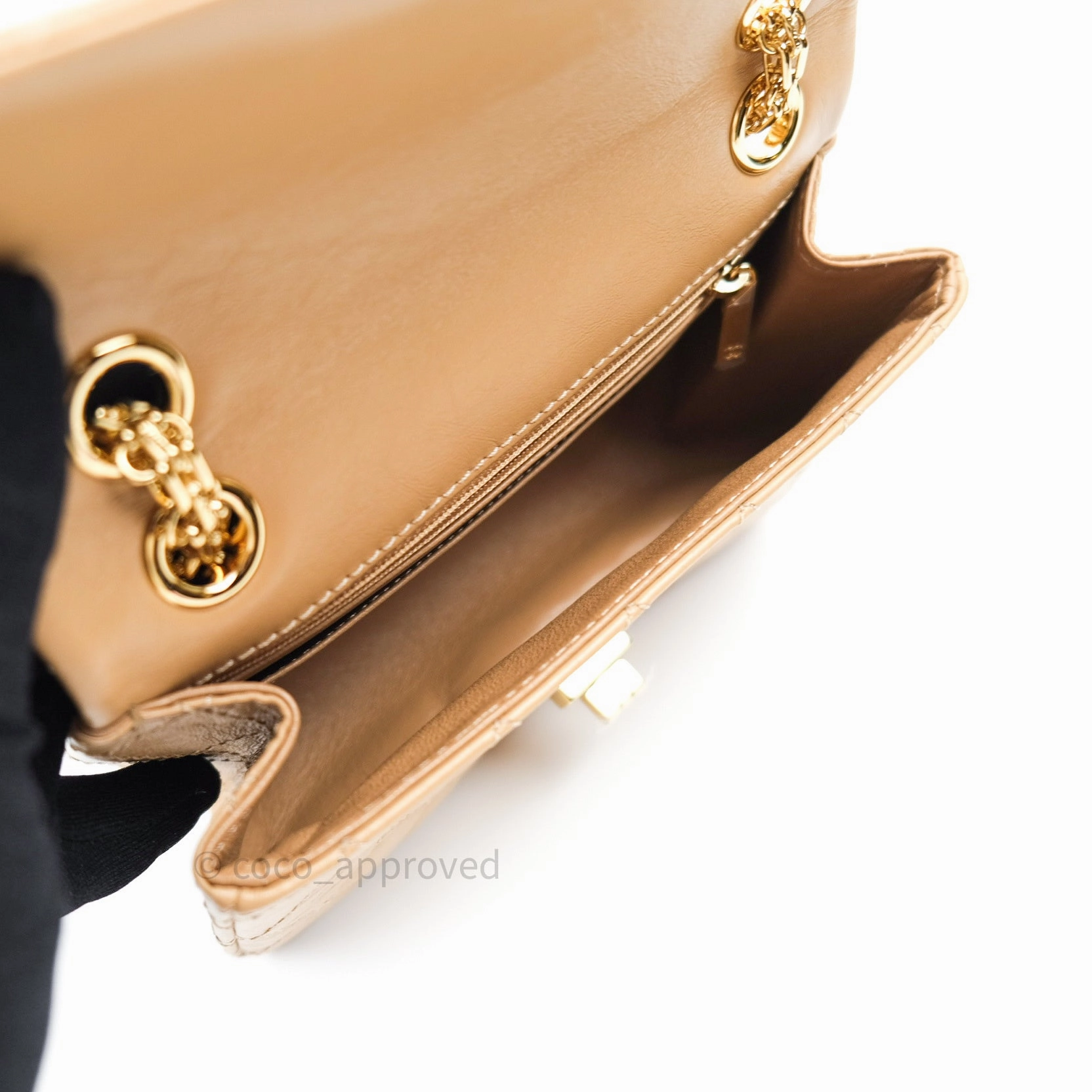 Chanel Mini Reissue 224 Beige Aged Calfskin Gold Hardware