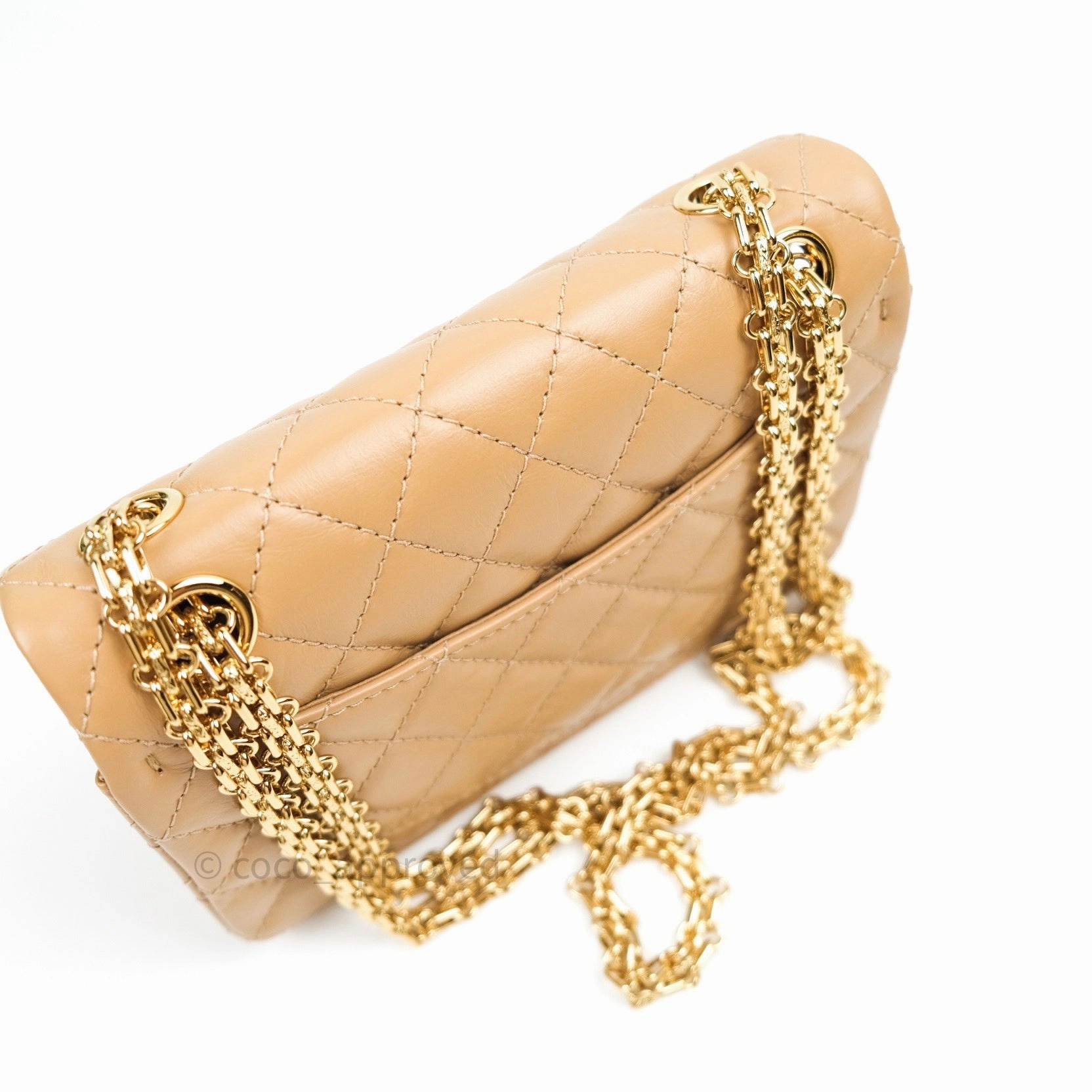 Chanel Mini Reissue 224 Beige Aged Calfskin Gold Hardware