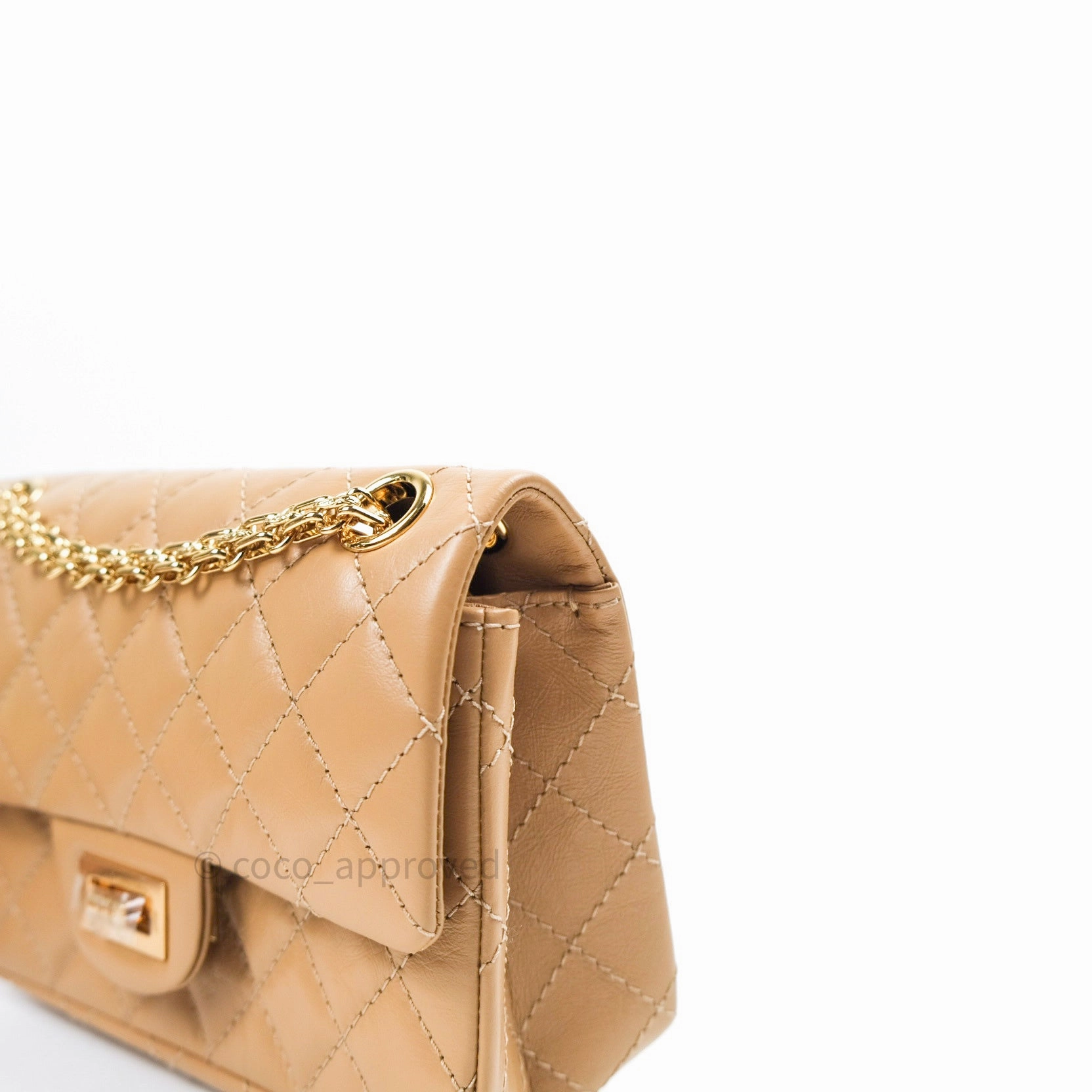 Chanel Mini Reissue 224 Beige Aged Calfskin Gold Hardware